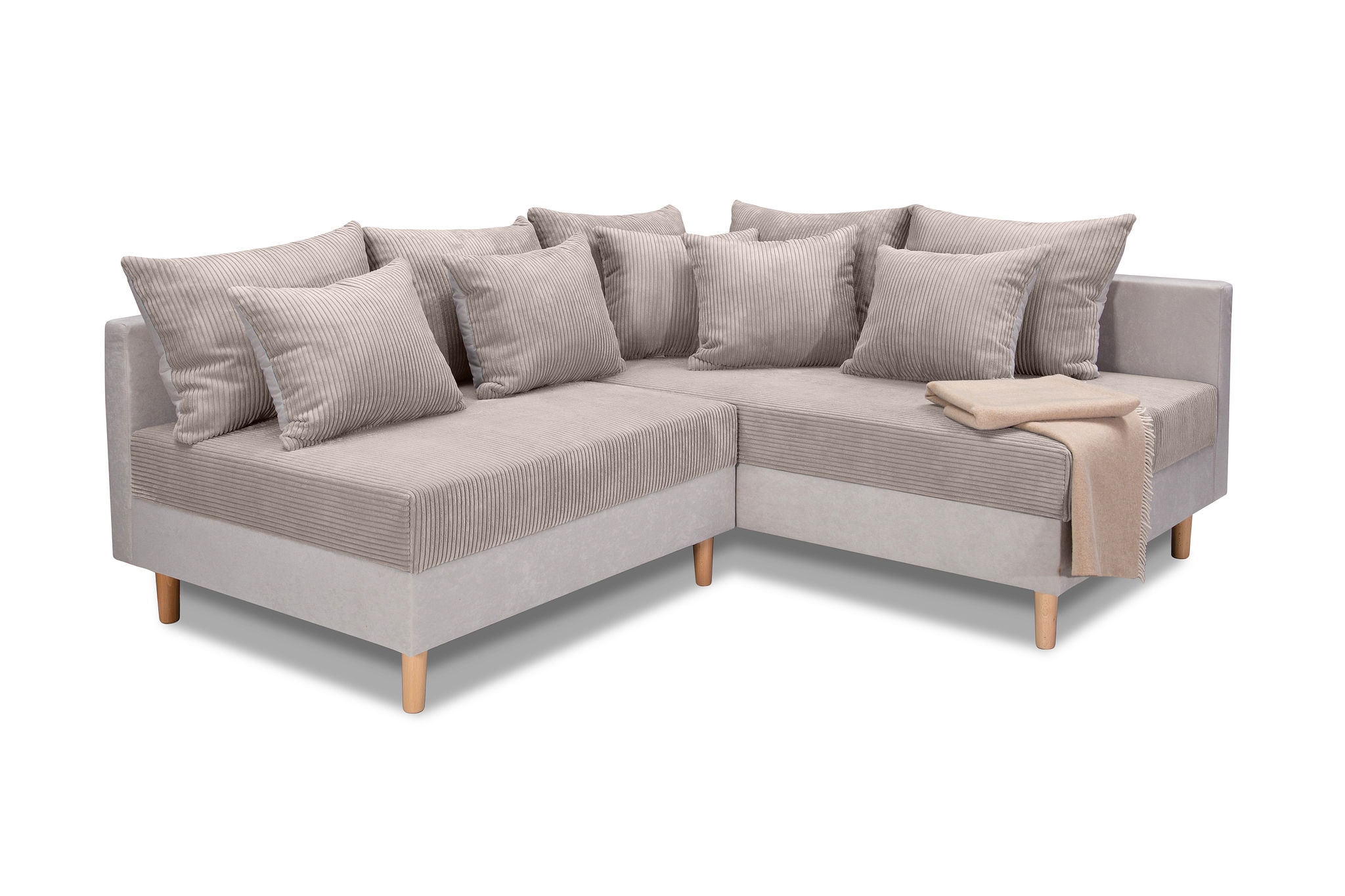 COLLECTION AB Ecksofa »L-Form«, Ecksofa,Ottomane rechte Seite montierbar,Komfortablen bonnelfederkern