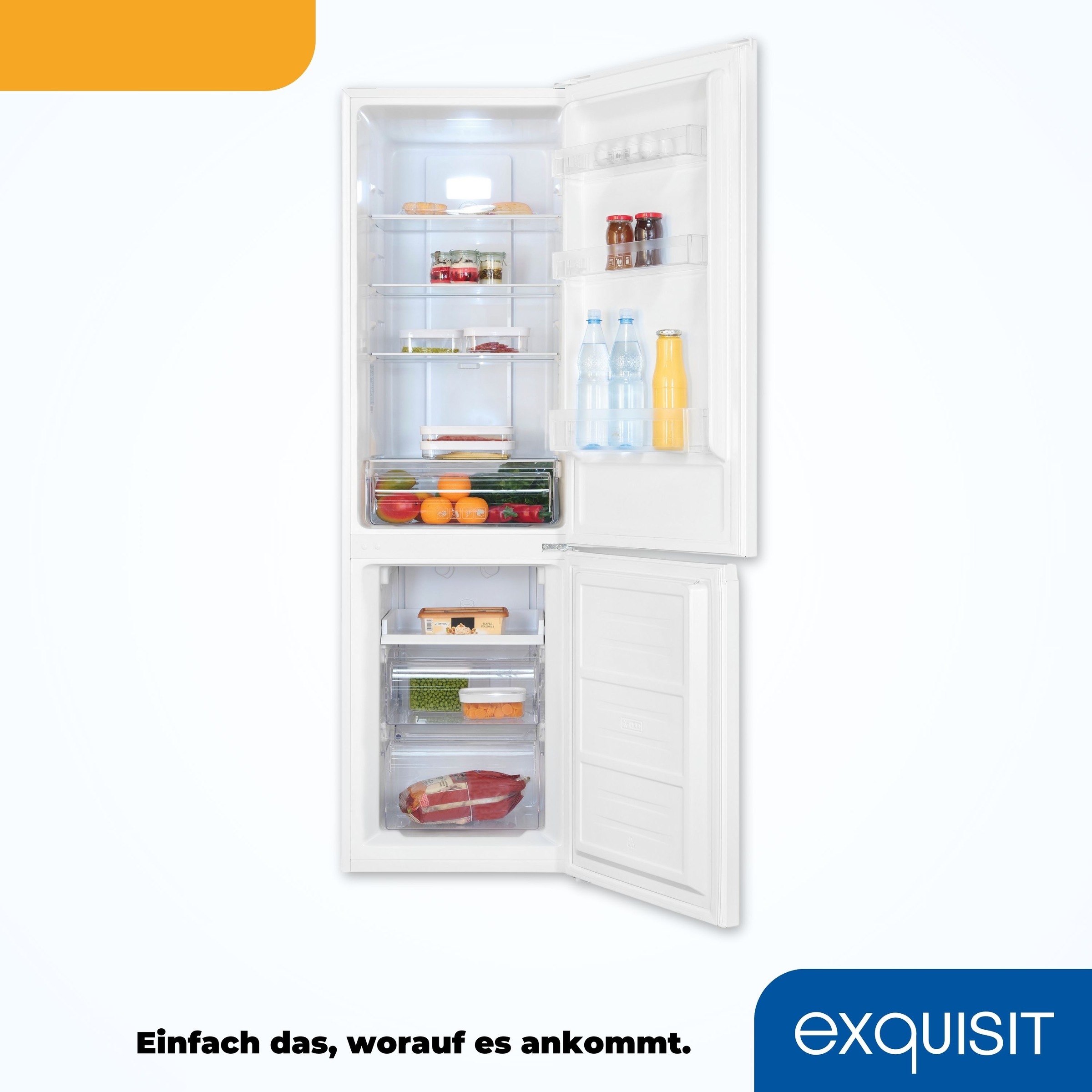 exquisit Kühl-/Gefrierkombination »KGC265-70-NF-040C« 180,5 cm hoch 54,5 cm breit Energieeffizienzklasse C, 253 Liter Nutzinhalt, Total NoFrost