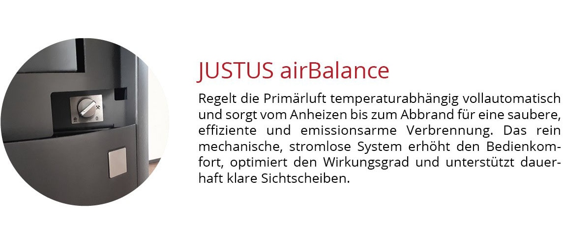 JUSTUS Kaminofen »Usedom 5D Sandstein« Aufstellort in deinem Zuhause, prismatische Scheibe, Holzfach