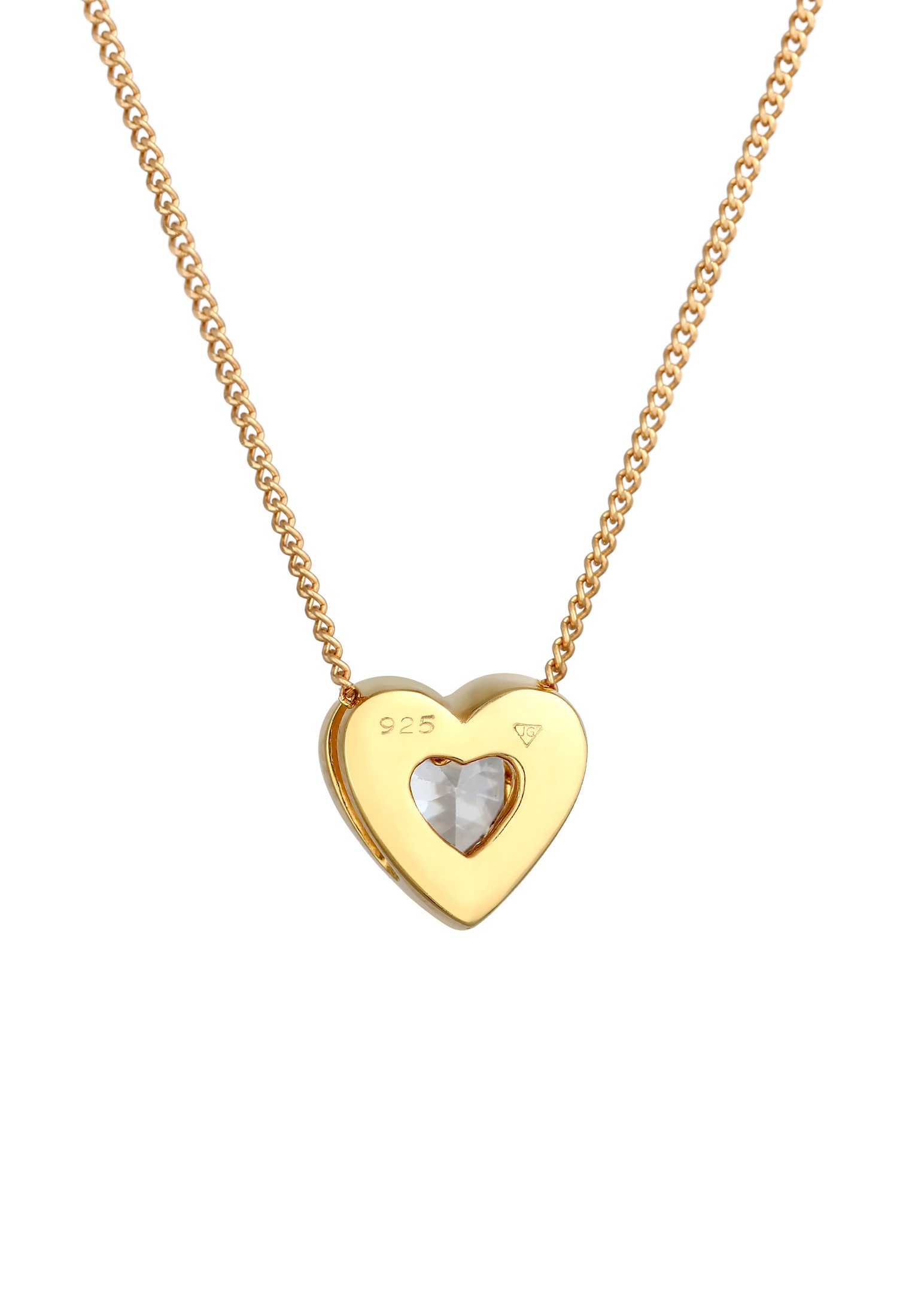 Elli Silberkette »Halskette Anhänger mit Herz Love Zirkonia 925 Silber«
