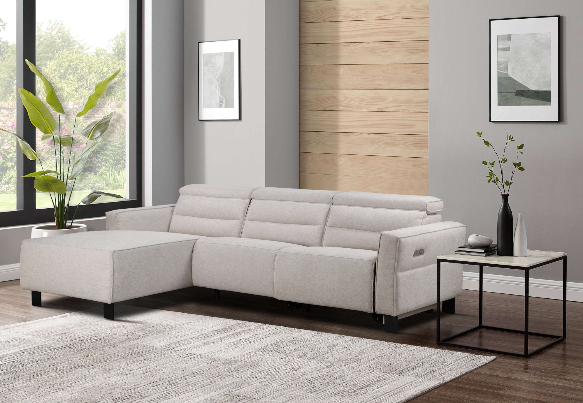 Places of Style Ecksofa »Carpari, L-Form, 263 cm, manuelle o. elektrische Relaxfunktion,«, USB A/C und Kopfteilverstellung