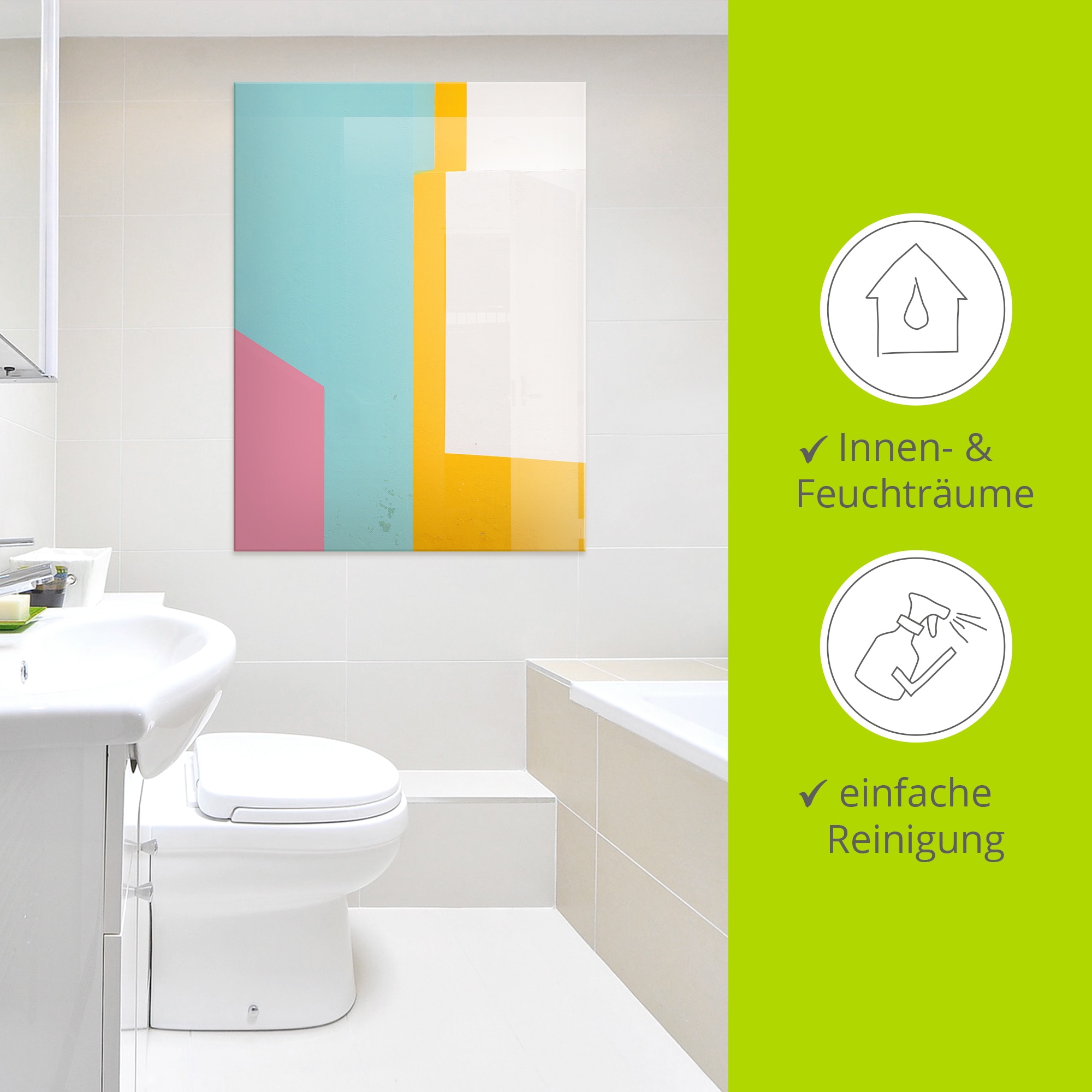 Artland Glasbild »pinky wall« Elemente der Architektur 1 Stk. tlg. in verschiedenen Größen