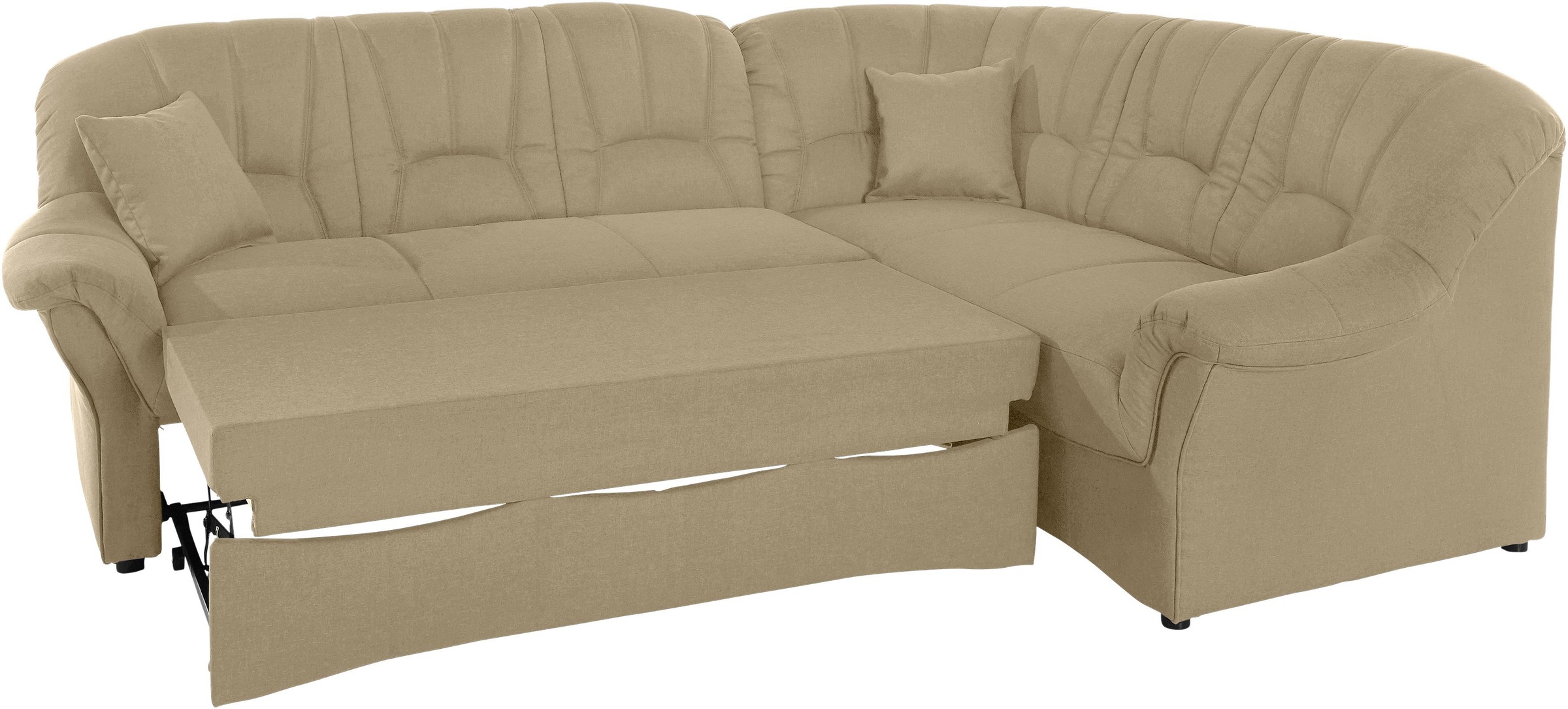 DOMO collection Ecksofa »Bahia, zeitlos und elegant, bequeme Armlehnen, L-Form«, wahlweise mit Bettfunktion