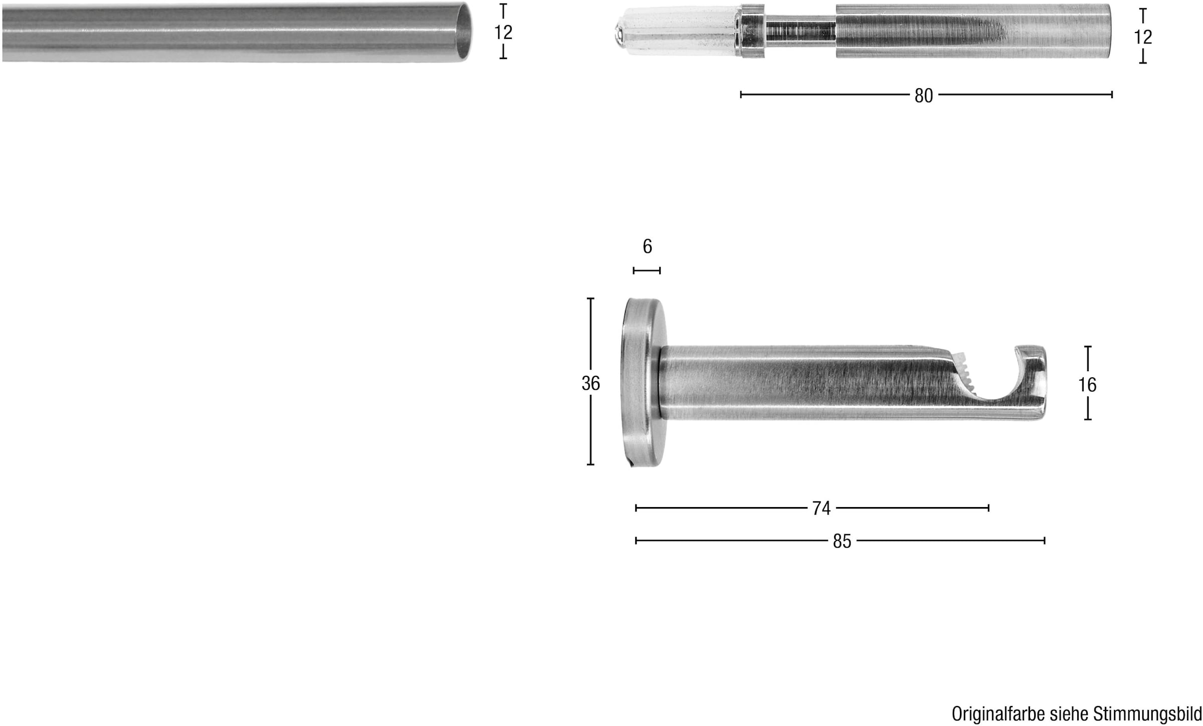 GARESA Gardinenstange »Nelke« 1 läufig-läufig
