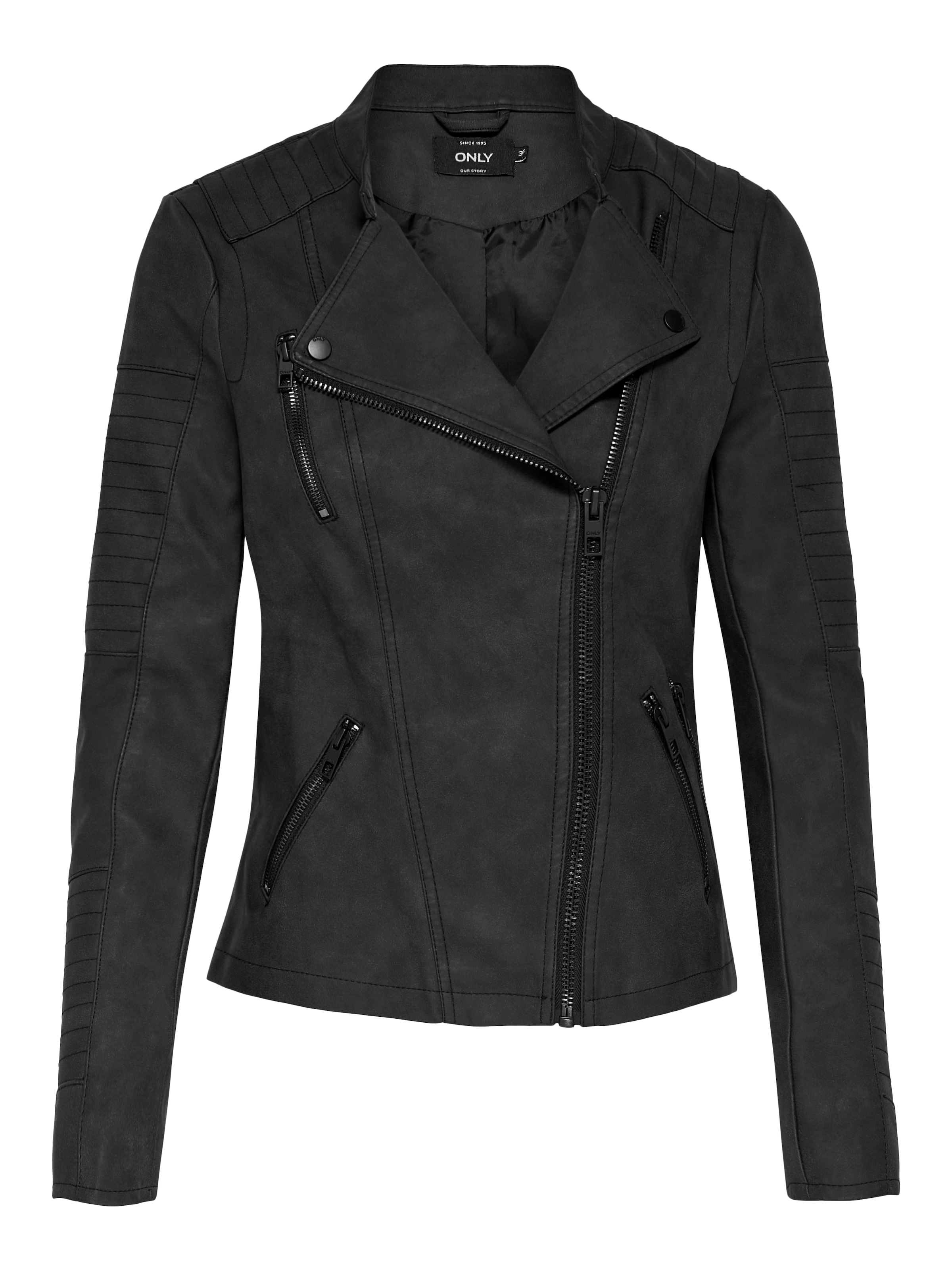 ONLY Lederimitatjacke »ONLAVA FAUX LEATHER BIKER OTW NOOS« mit Biker-Details