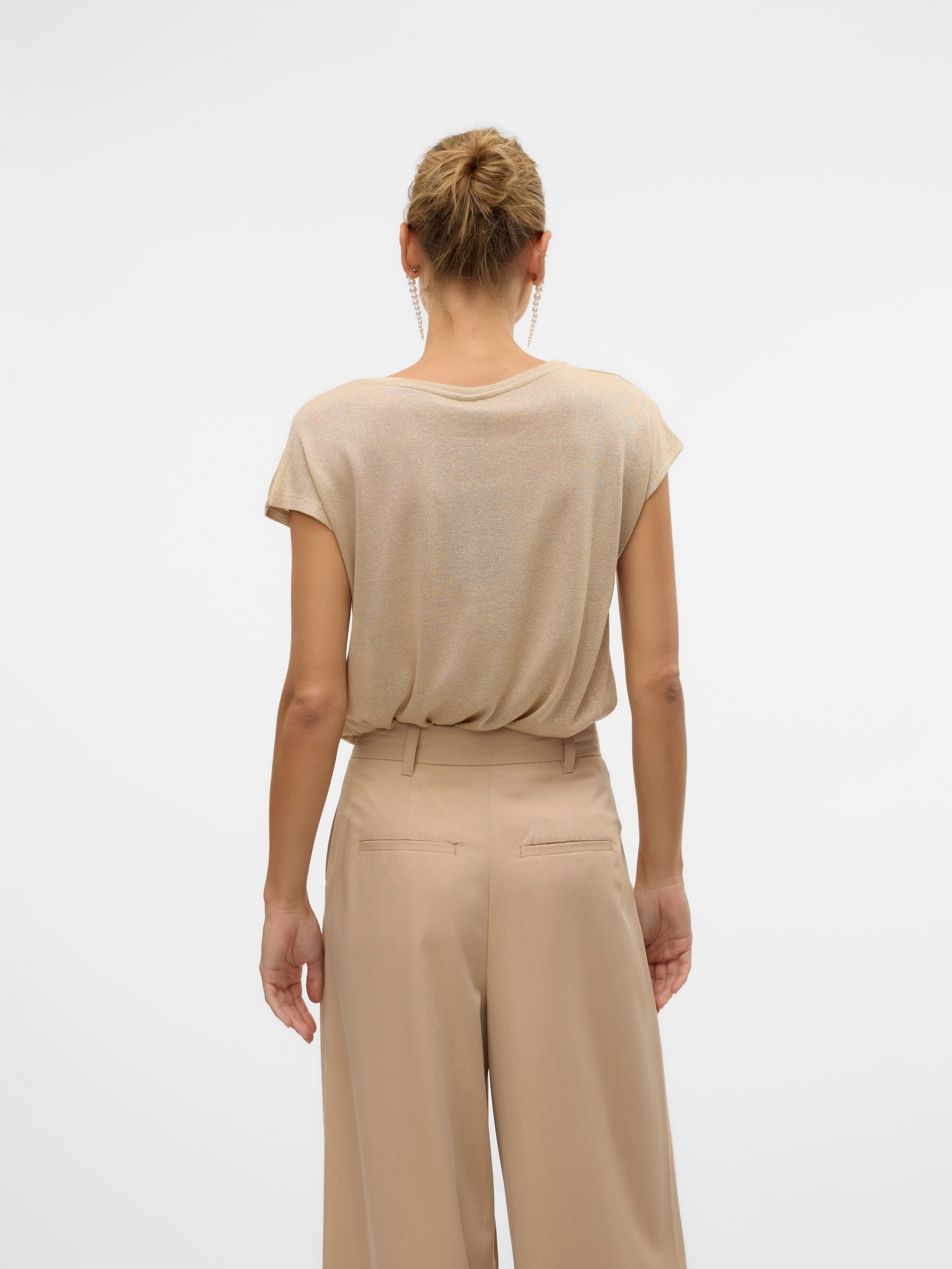 Vero Moda Kurzarmshirt »VMSARAH AVA SS TOP JRS GA NOOS« mit Glitzerdetails