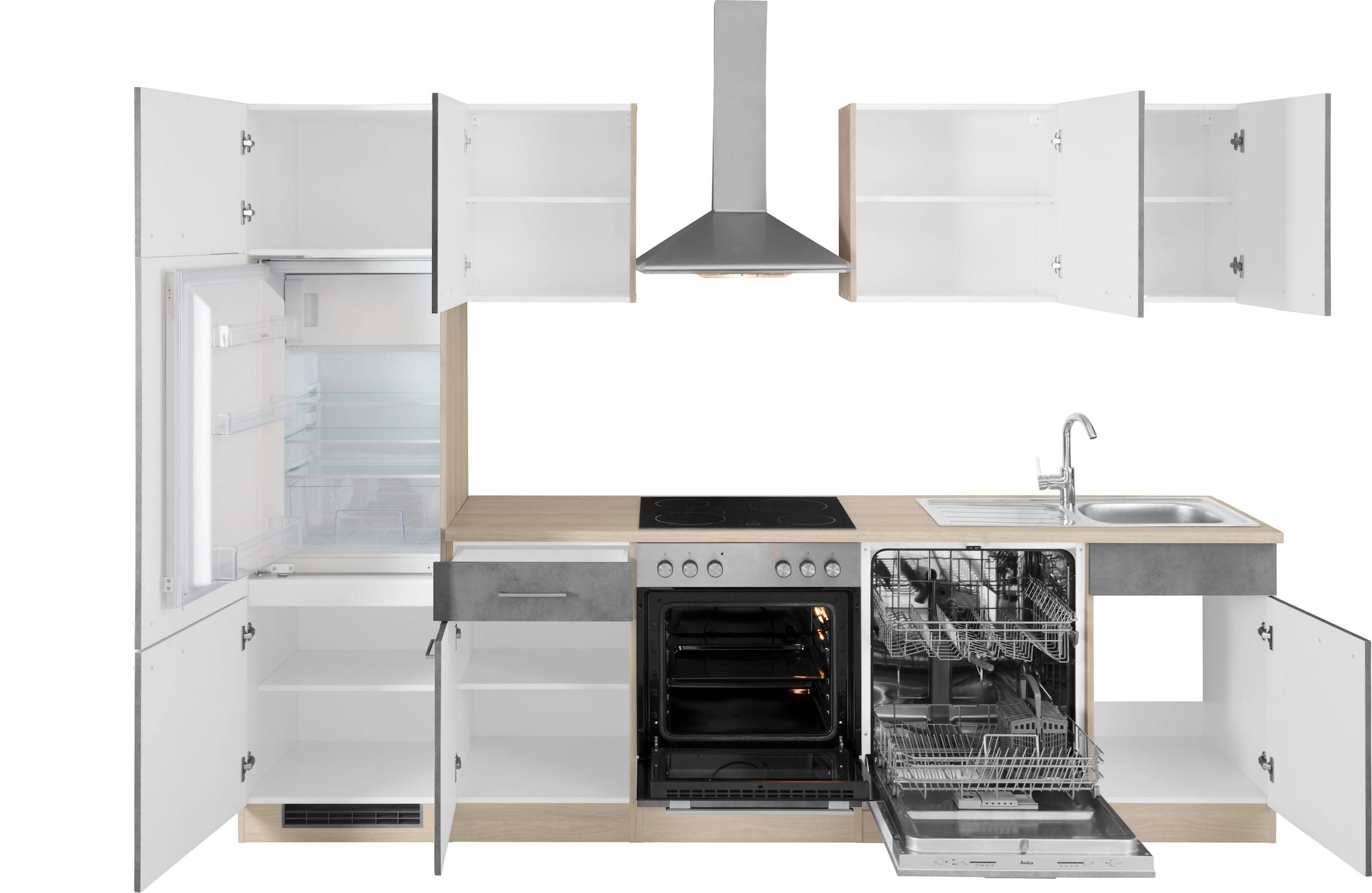 wiho Küchen Küchenzeile »Zell«, ohne Online cm Breite kaufen E-Geräte, 280 im Shop OTTO