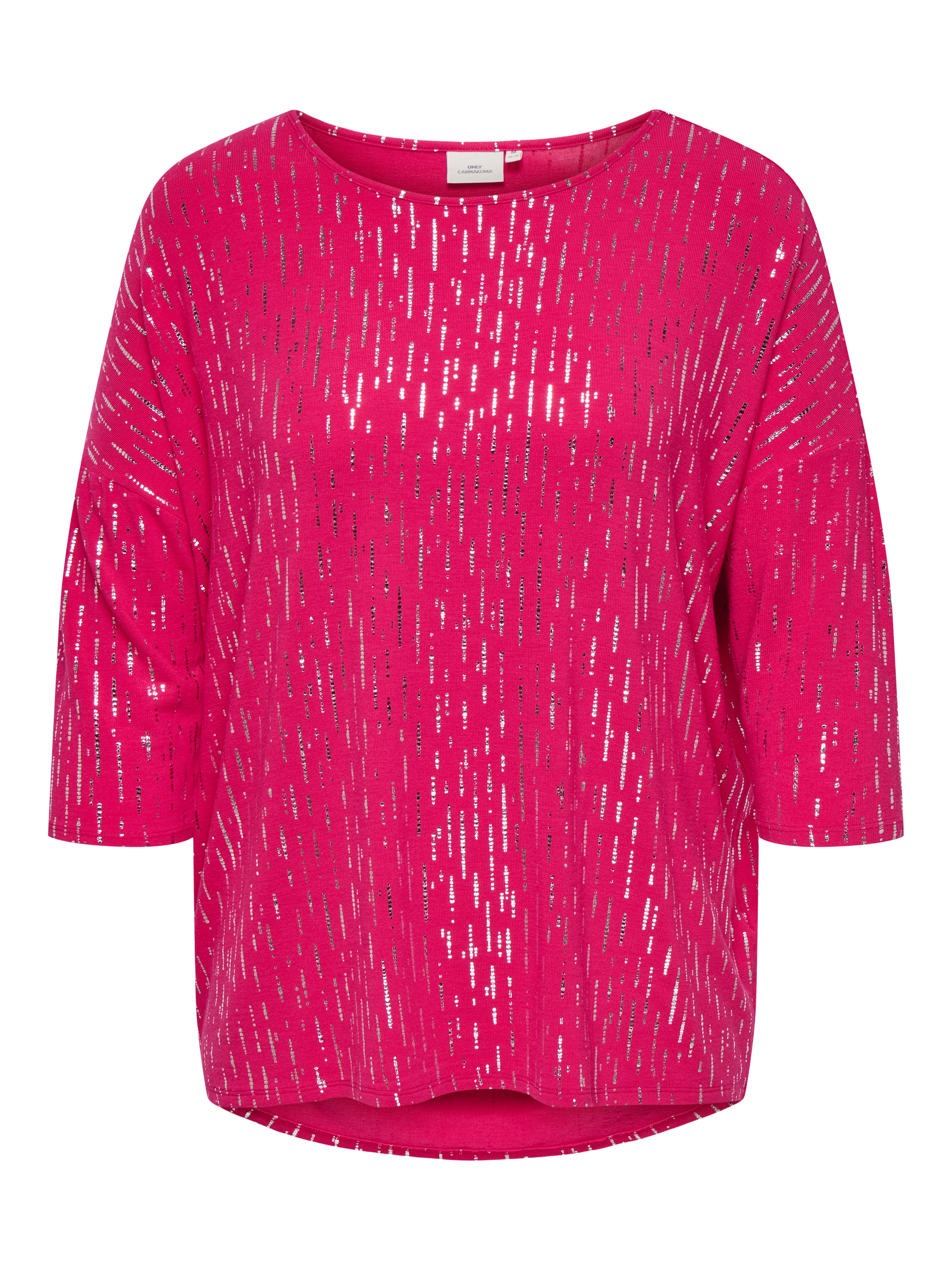 ONLY CARMAKOMA Rundhalsshirt »CARFOILA 3/4 O-NECK TOP JRS BF«