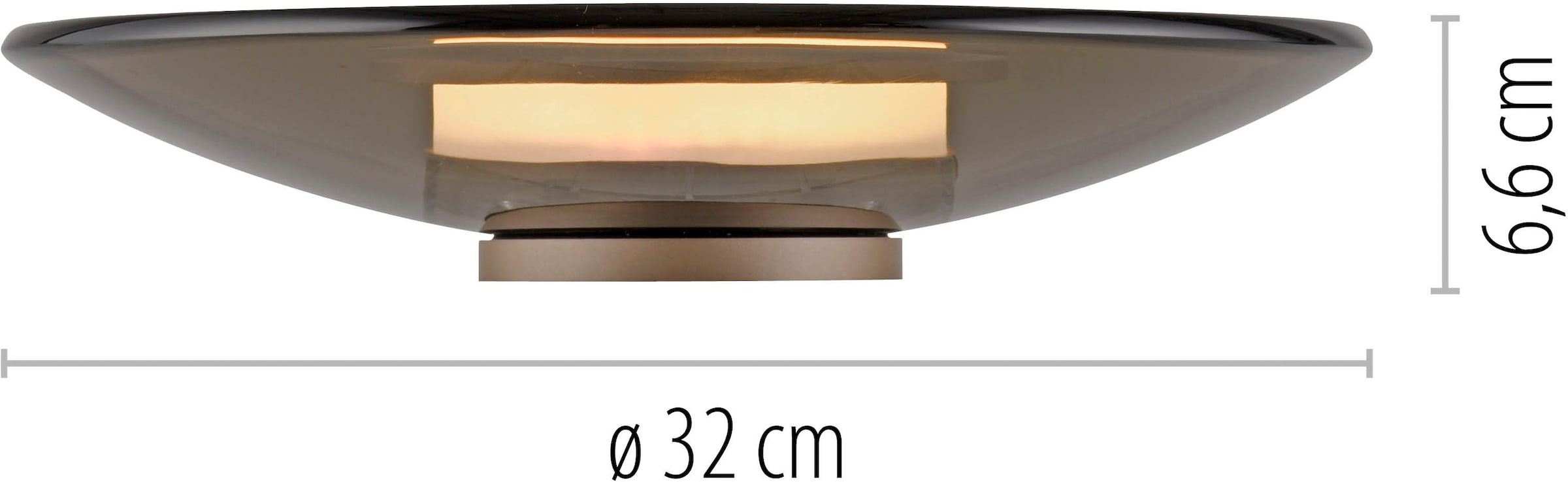 Neuhaus PURE LED Tischleuchte »PURE Moon« LED-Board 1 Stk. Warmweiß Stufenloses dimmen per Touchdimmer, Glas amberfarben