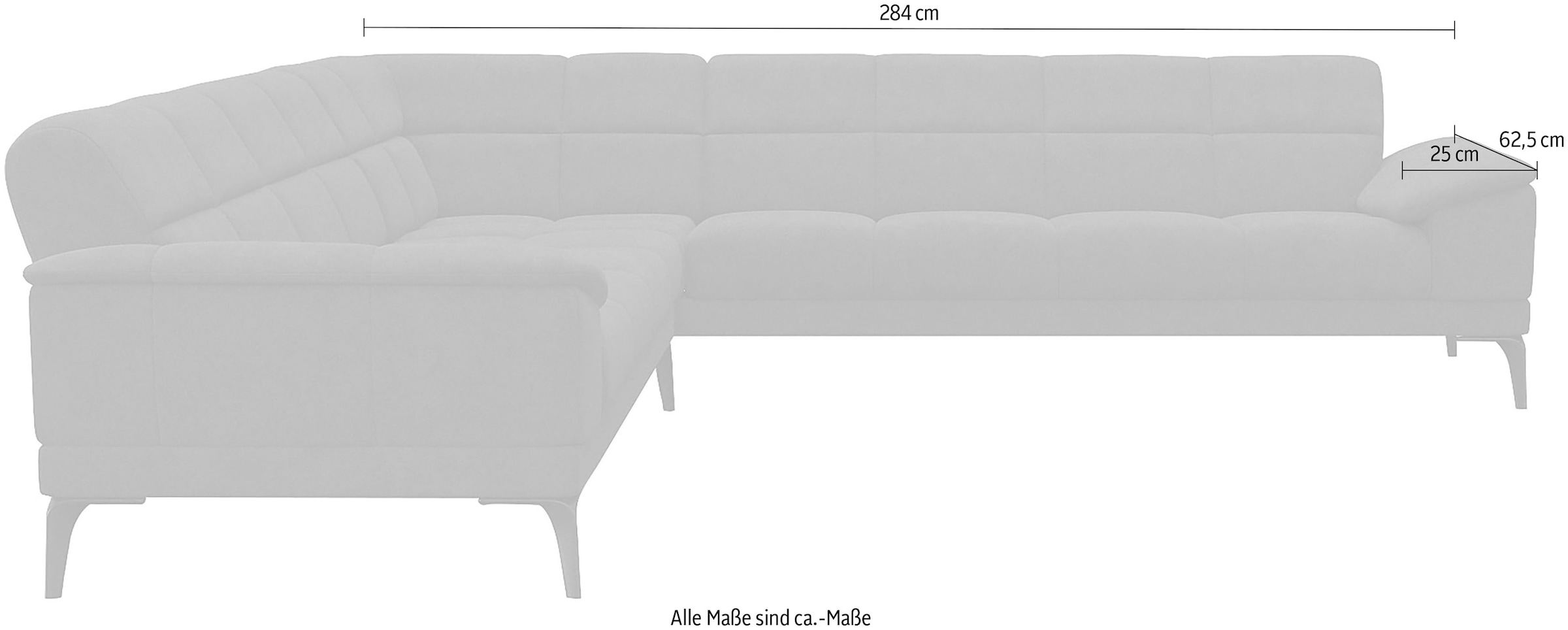 FLEXLUX Ecksofa »Viale L-Form, mit attraktiver und aktueller Rückensteppung«, Sitzaufbau mit hochwertigem Kaltschaum für mehr Sitzkomfort