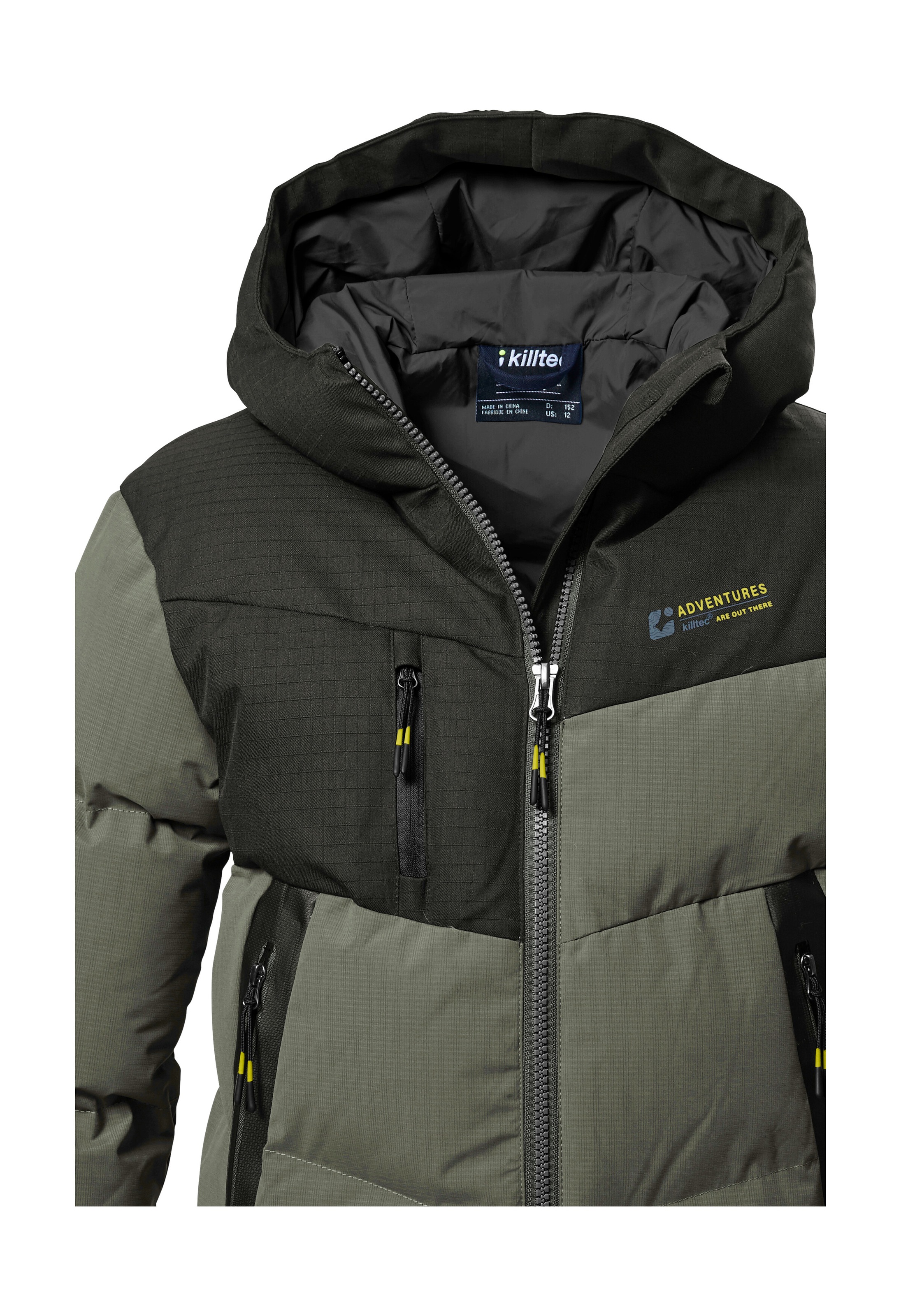 Killtec Steppjacke »KOW 376 BYS QLTD JCKT«, Wasserabweisende Jacke mit Kapuze, Kinnschutz und Colourblock-Design