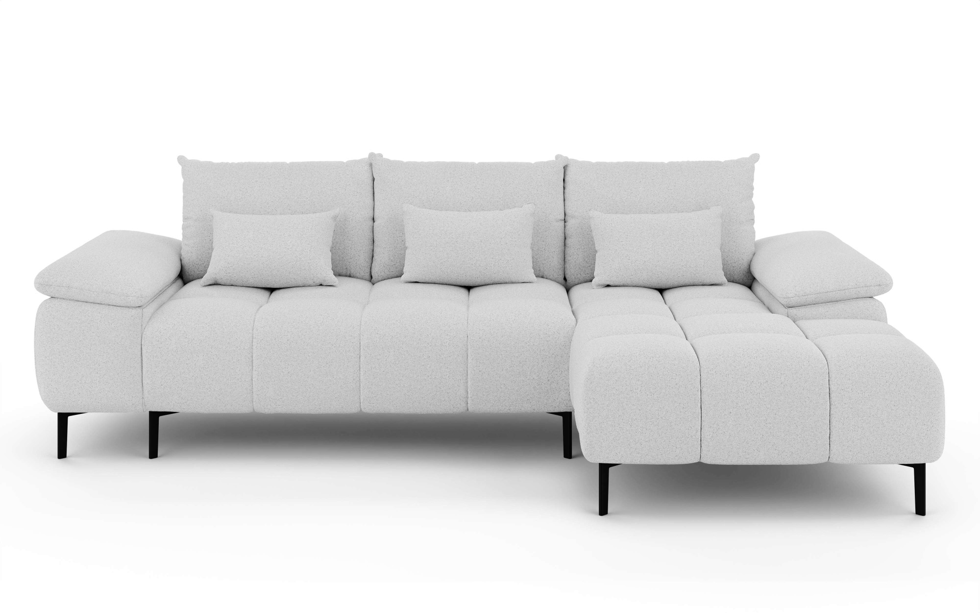 INOSIGN Ecksofa »DROMARA Schlafsofa mit Bettkasten, Maße: B/T/H 277/141/91 cm«, L-Form mit Recamiere rechts/links bestellbar, Wellenunterfederung