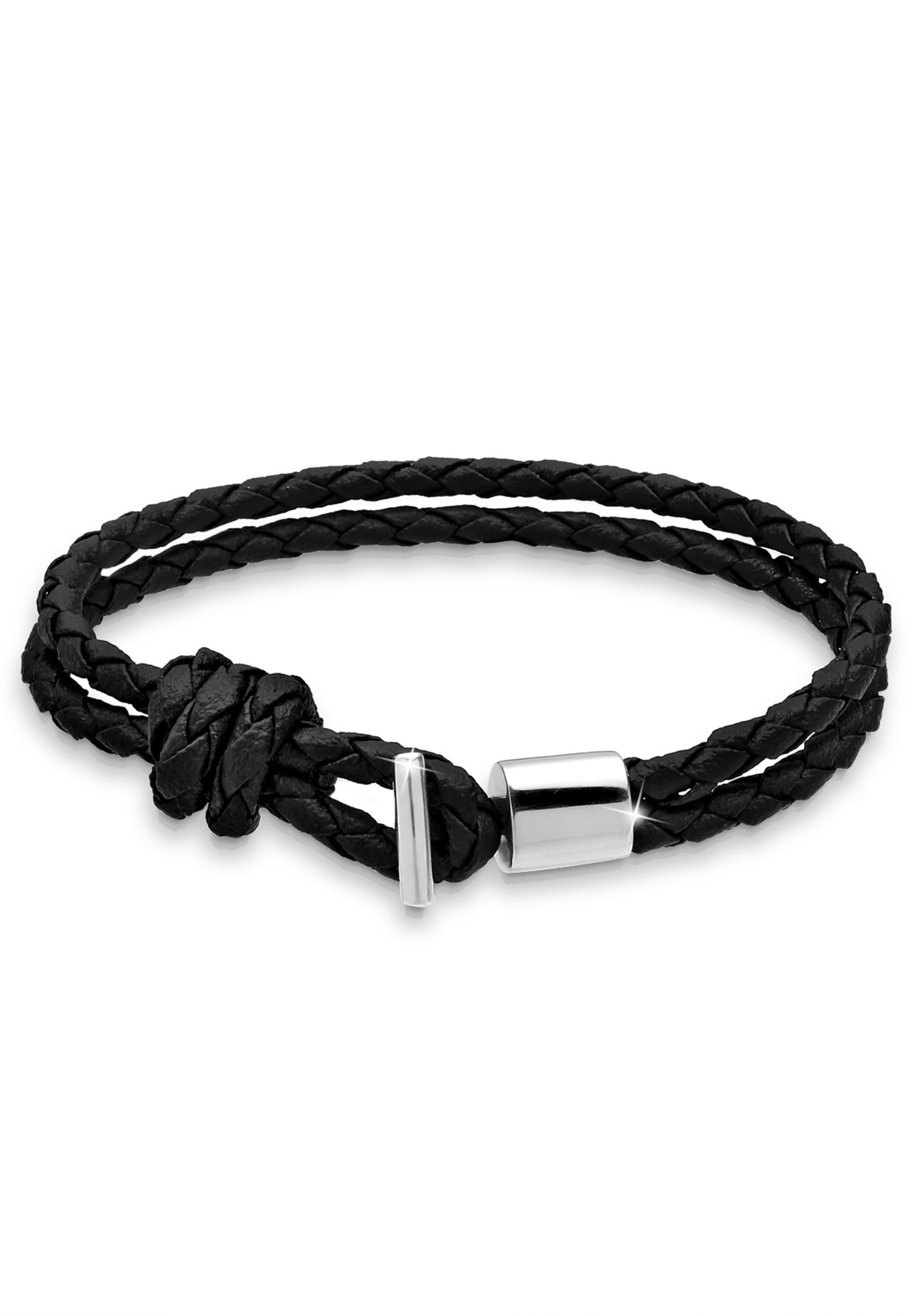 Kuzzoi Armband »Armband Kunstleder Geflochten 925 Silber«