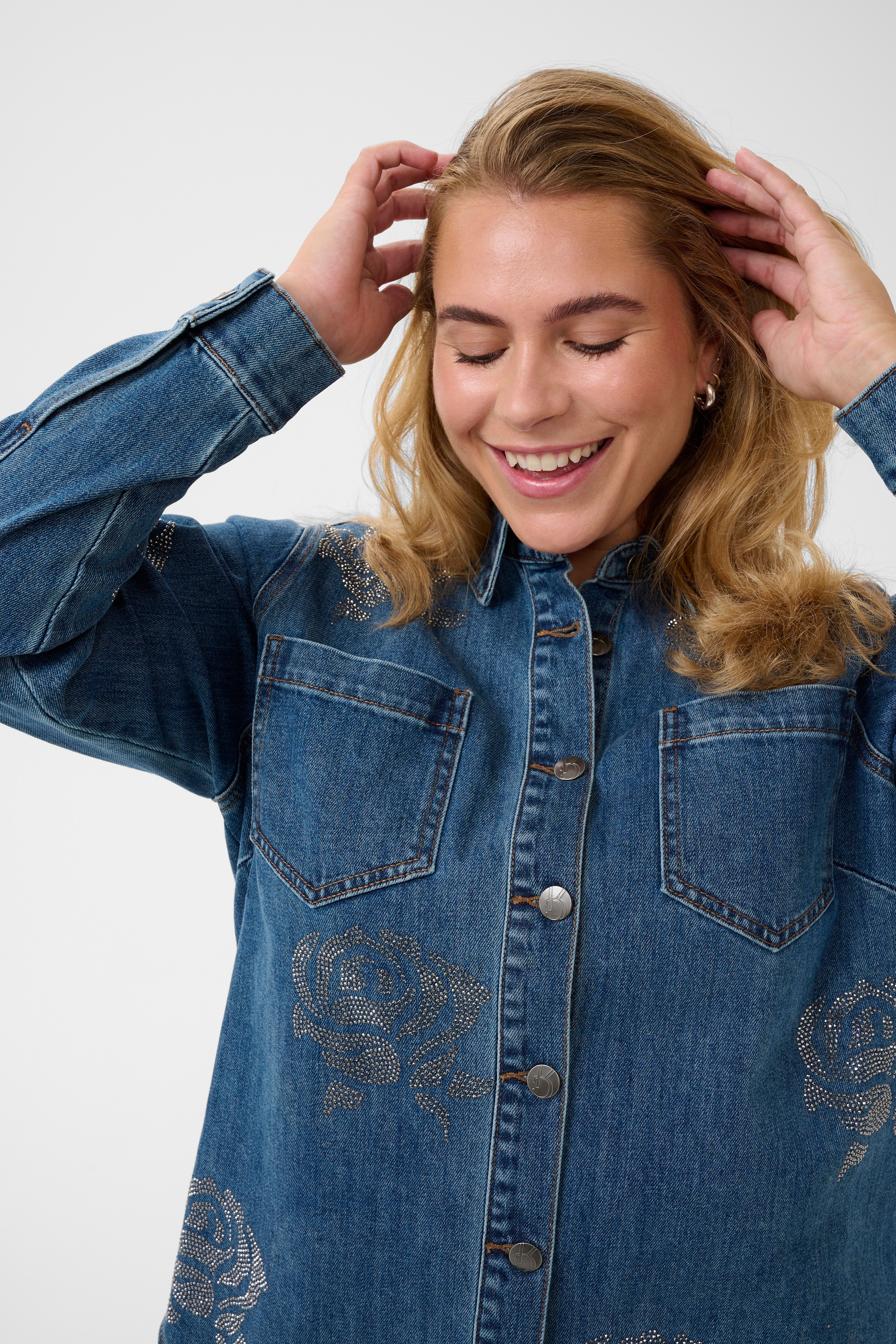 KAFFE Curve Jeansbluse »Damen Jeanshemd KCastelia«