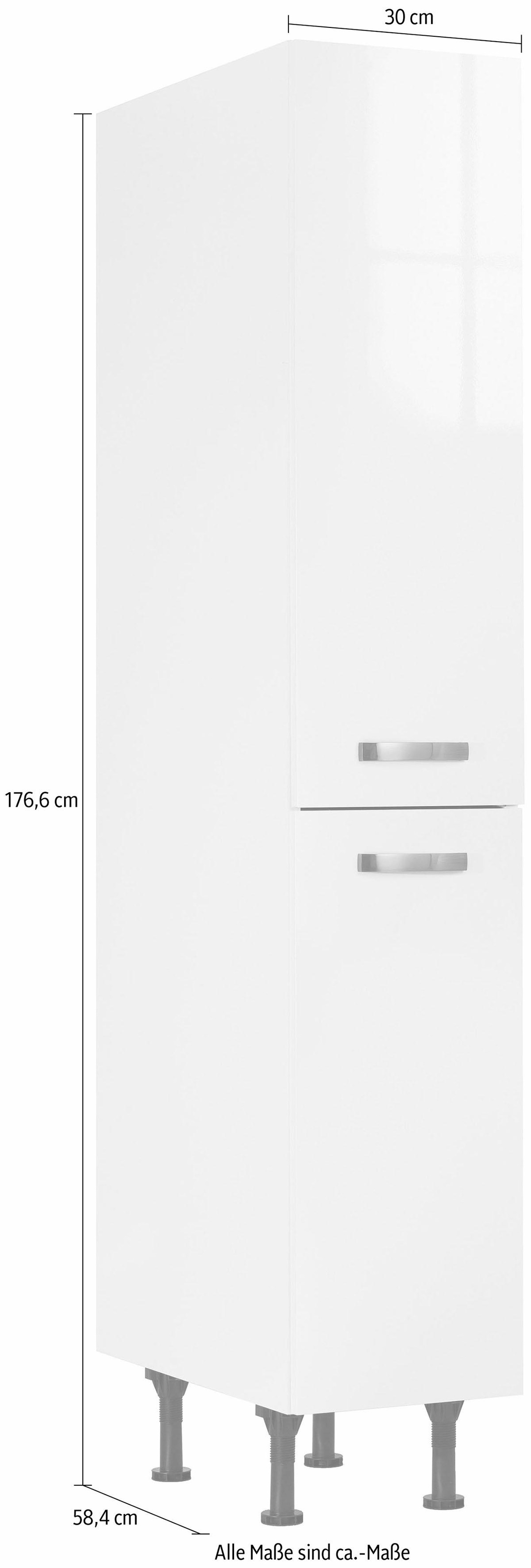 KOCHSTATION Apothekerschrank »KS-Cara« mit 2 Vollauszügen und 4 Ablagen, höhenverstellbare Füße, Breite 30 cm