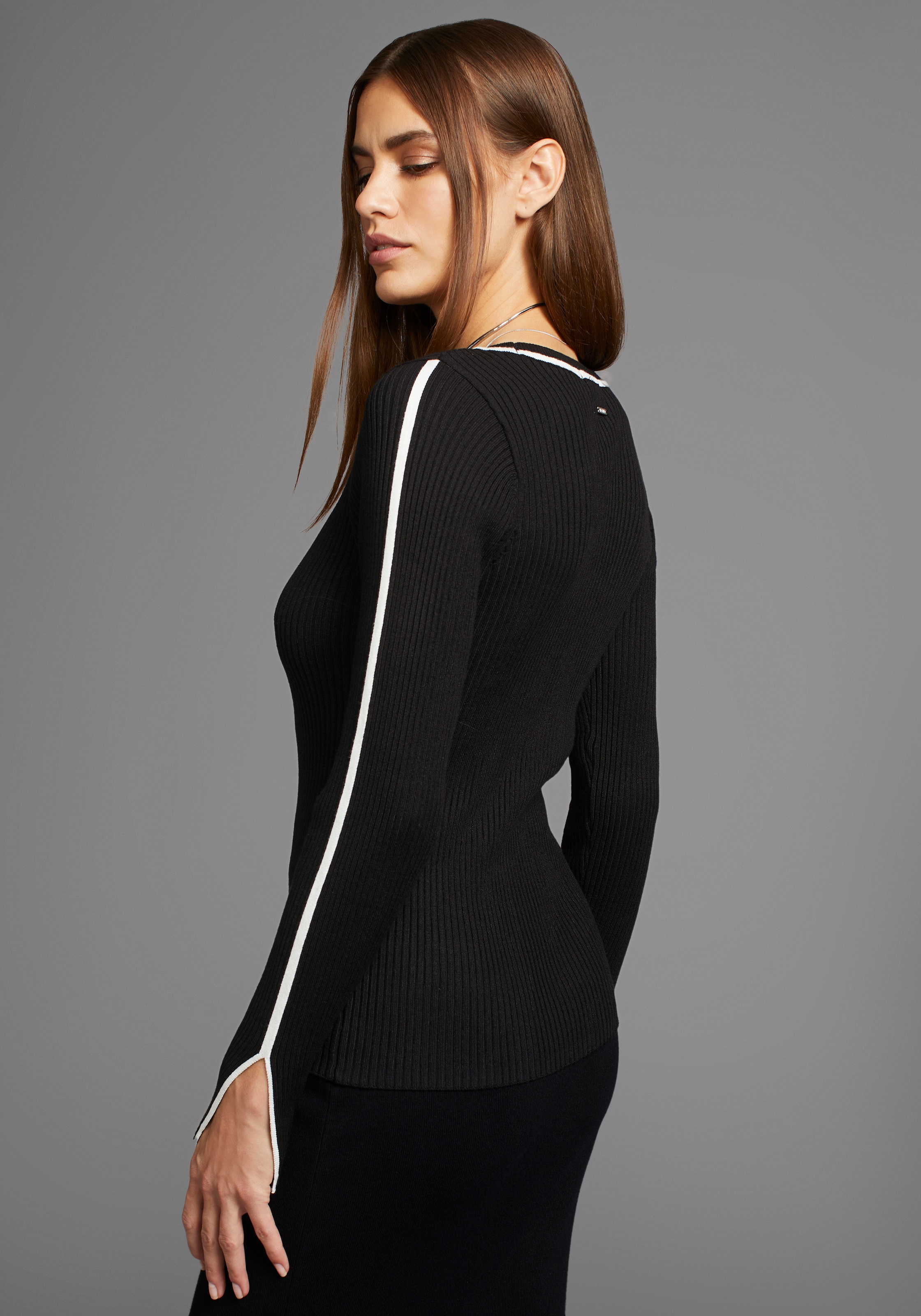 HECHTER PARIS Strickpullover, mit Kontrastdetails - NEUE KOLLEKTION