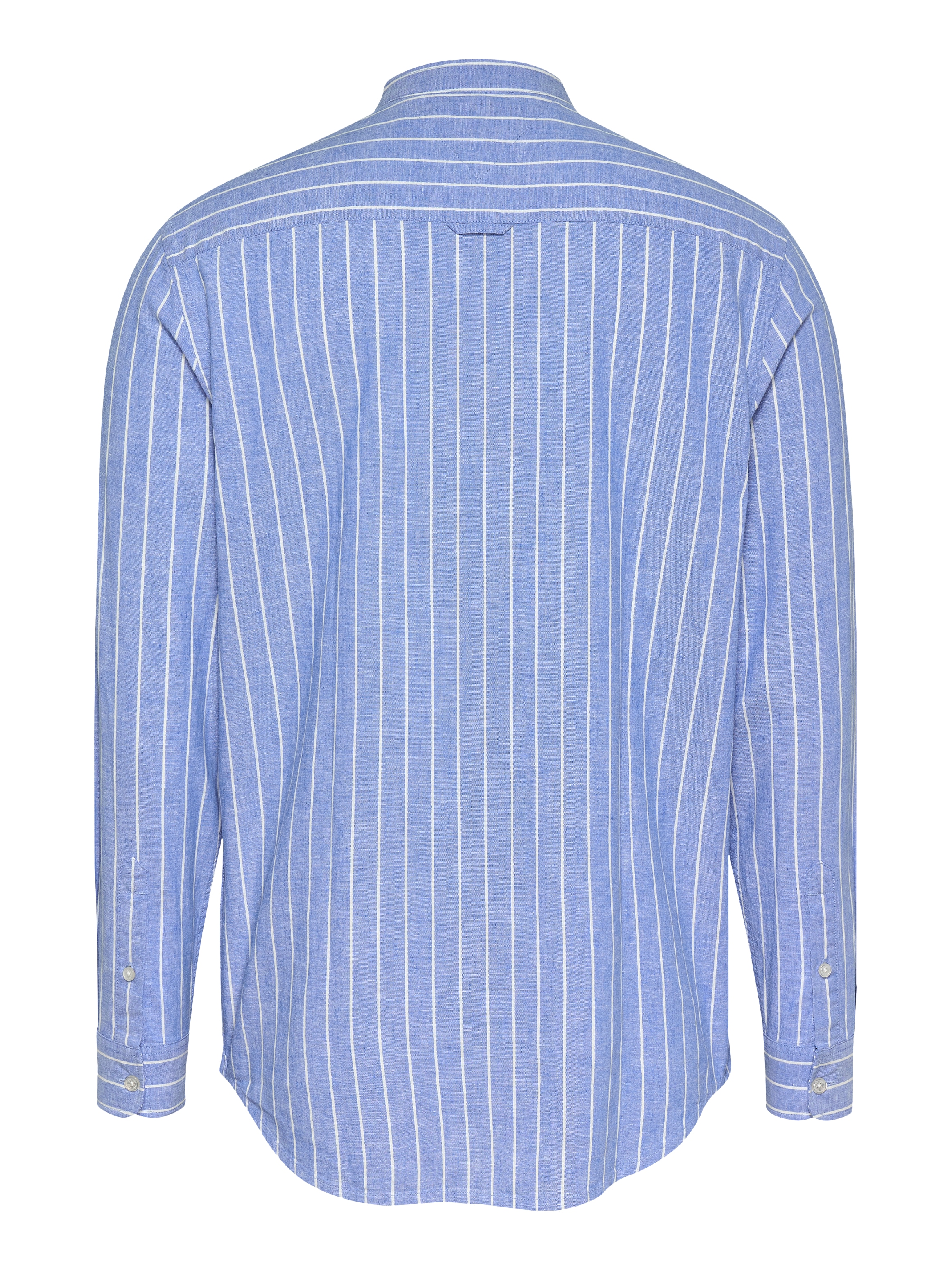 Tommy Jeans Langarmhemd »TJM LINEN MIX BND STP SHRT EXT«, Mit Rundhalsausschnitt