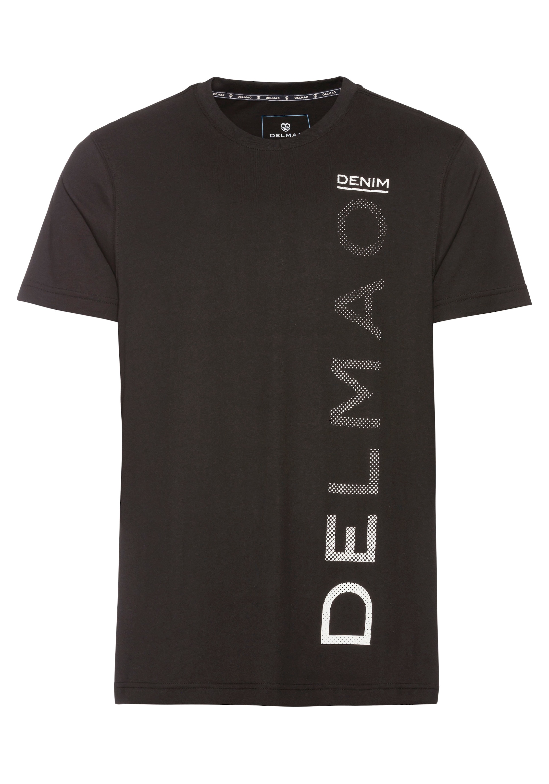 DELMAO T-Shirt, Kurzarm, lässiger Print, Rundhalsausschnitt, aus Baumwolle