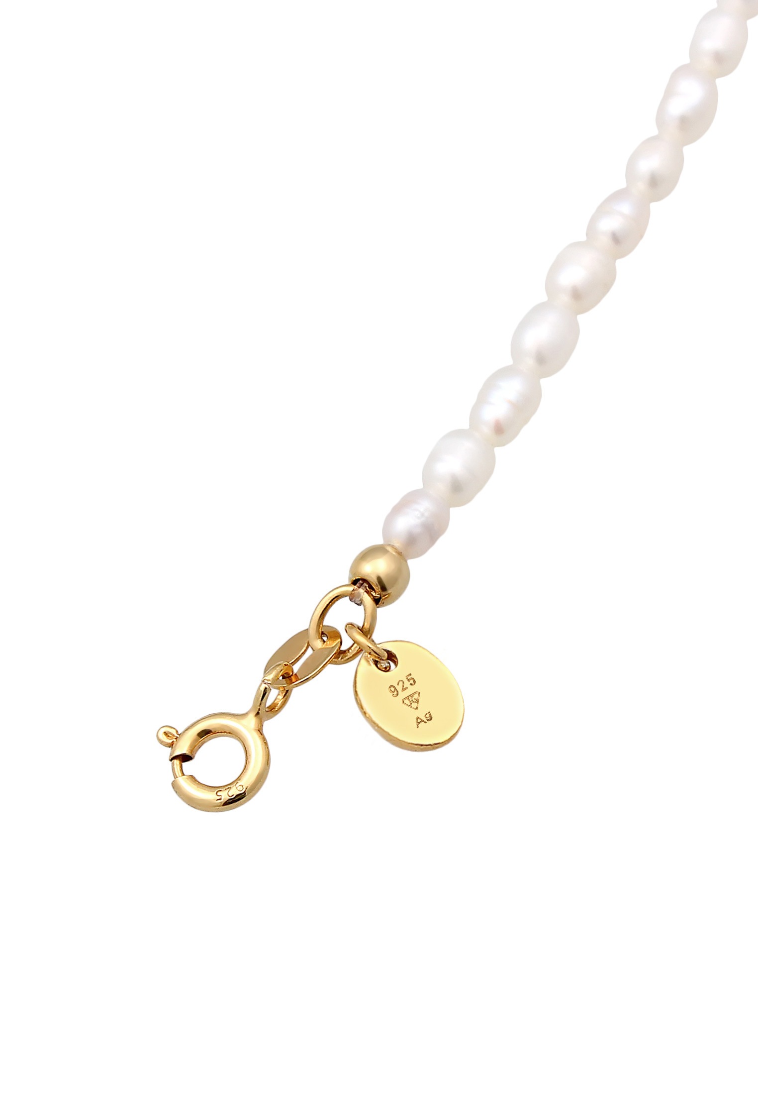 Elli Premium Silberkette »Halskette Süßwasserperlen Beads Nuggets 925 Silber«
