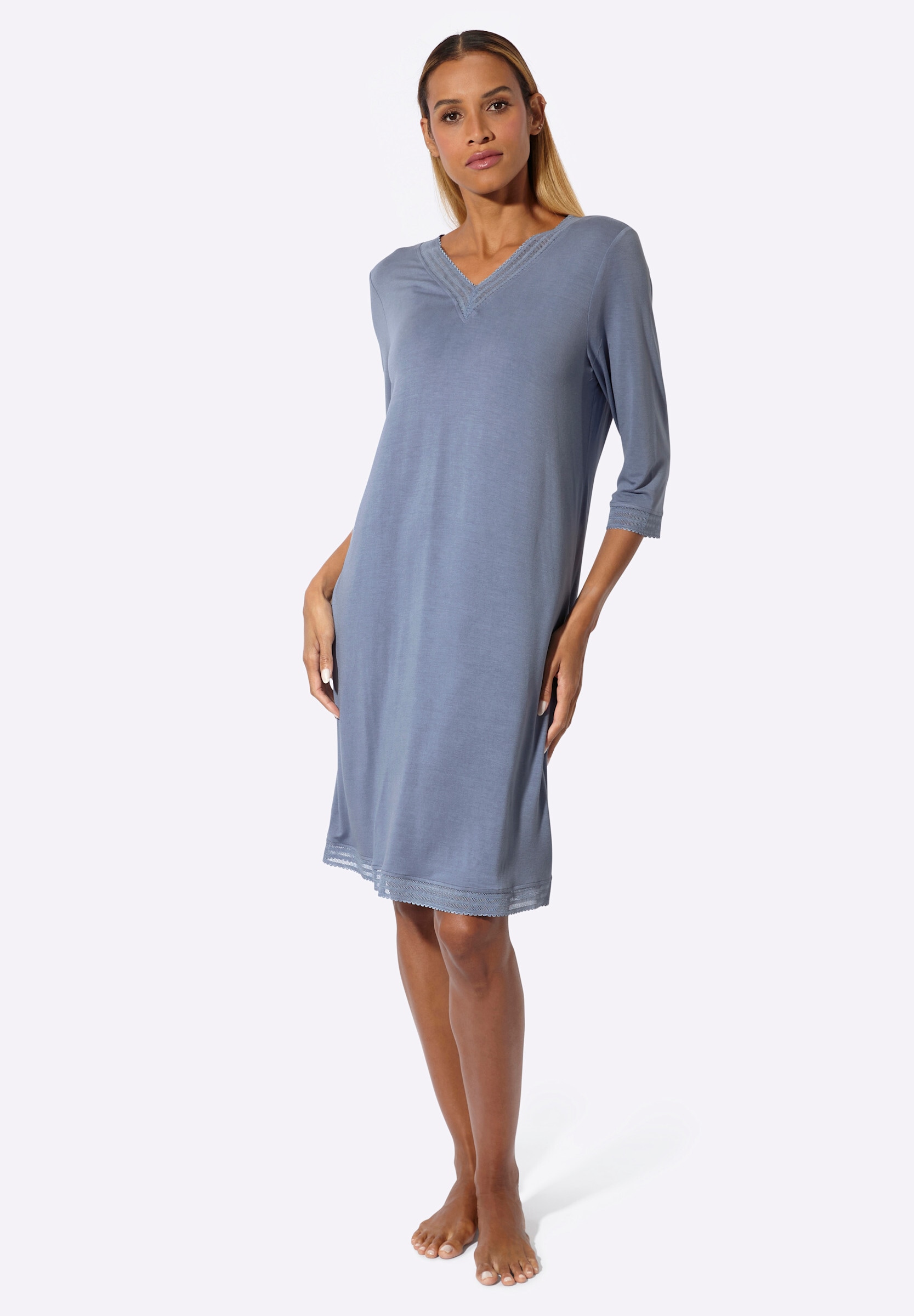 creation L Pyjama »Nachthemd Nachthemd mit Mesh-Spitze« 1 Stk.