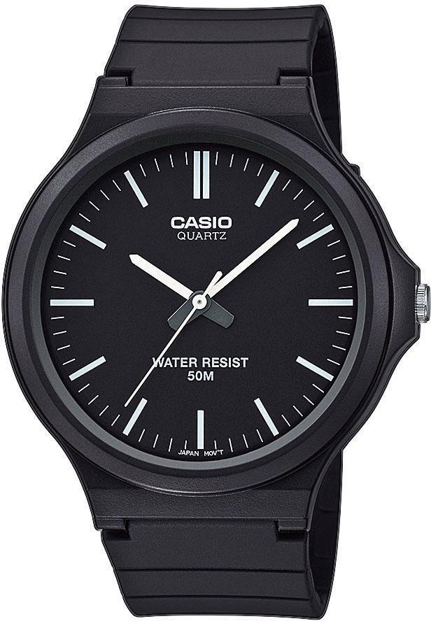 Casio Collection Quarzuhr »MW-240-1EVEF«, Armbanduhr, Herrenuhr, analog, Armband aus Resin, Acrylglas
