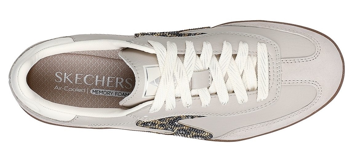 Skechers Sneaker »HOTSHOT-SHIMMERING SPOTS«, Retro Sneaker, Schnürschuh mit glitzerndem Animal-Einsatz