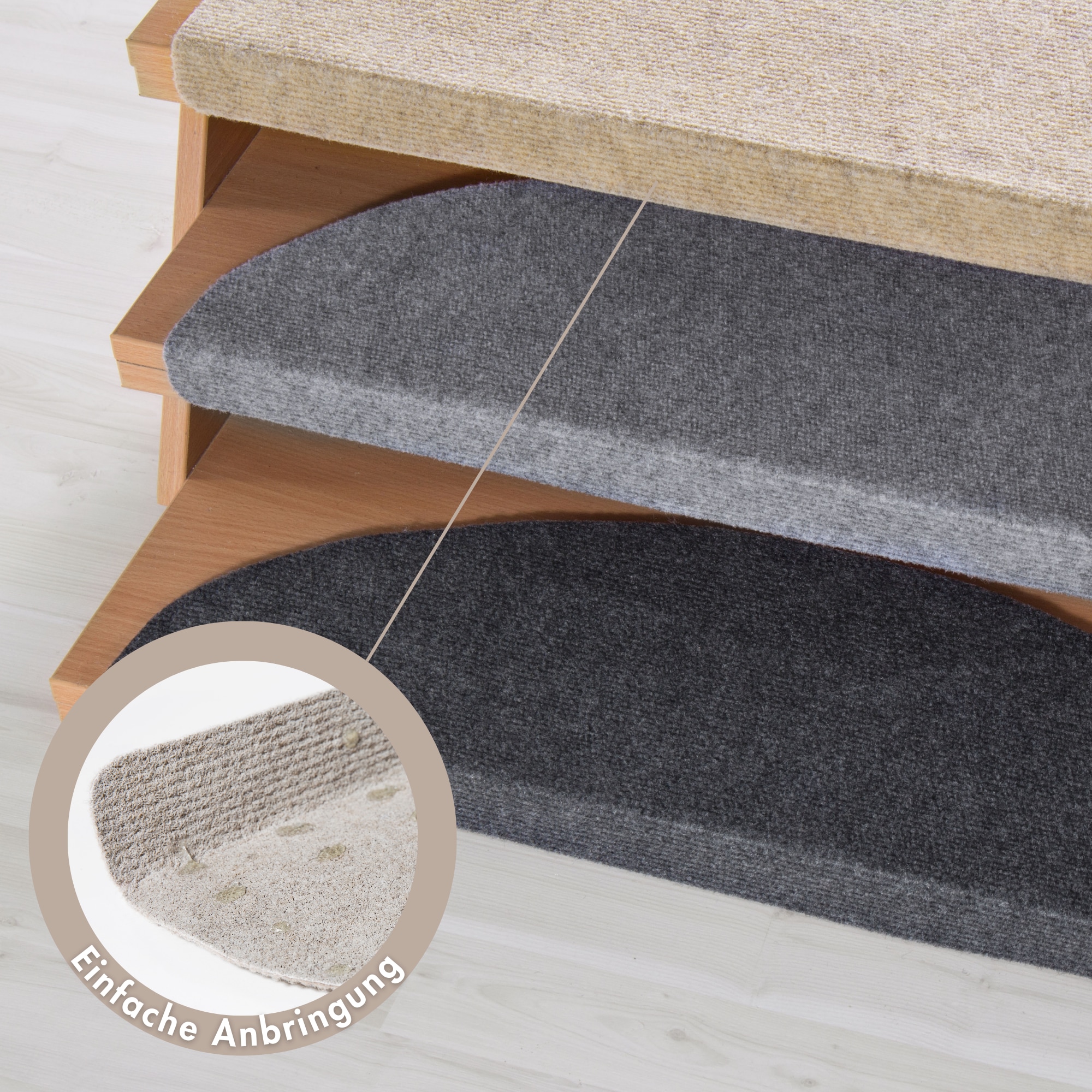 Andiamo Stufenmatte »Paris, Made in Poland« halbrund 2 mm Höhe selbstklebend, 15 Stück in einem Set