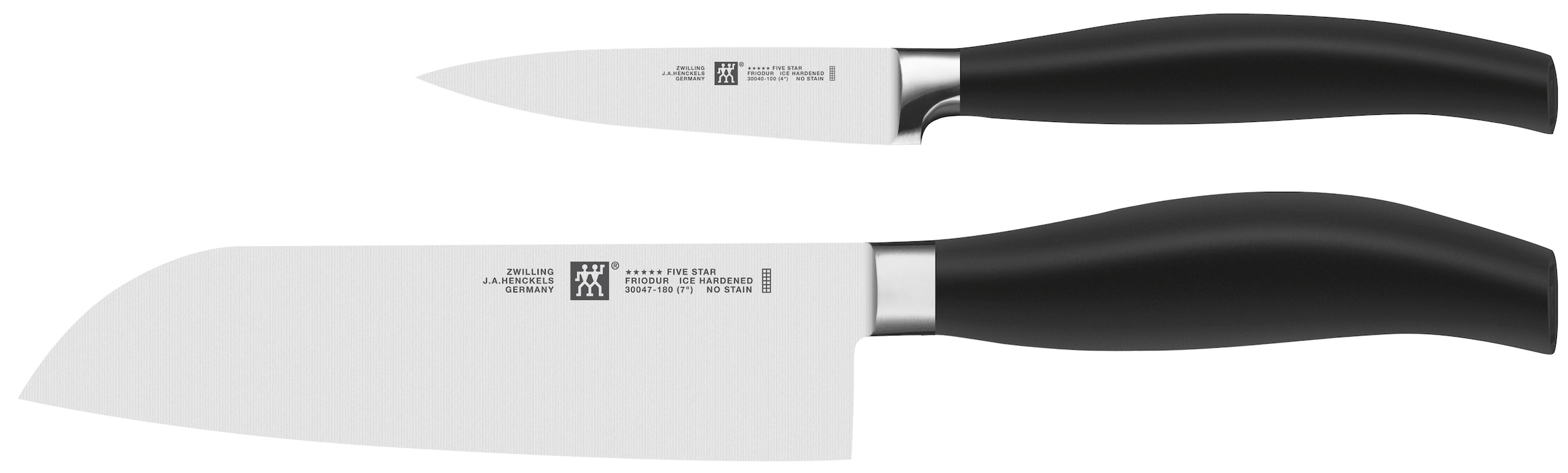 Zwilling Messer-Set »***** FIVE STAR« Made in Germany, Sonderschmelze, Ergonomisch, 2-tlg. in schwarz