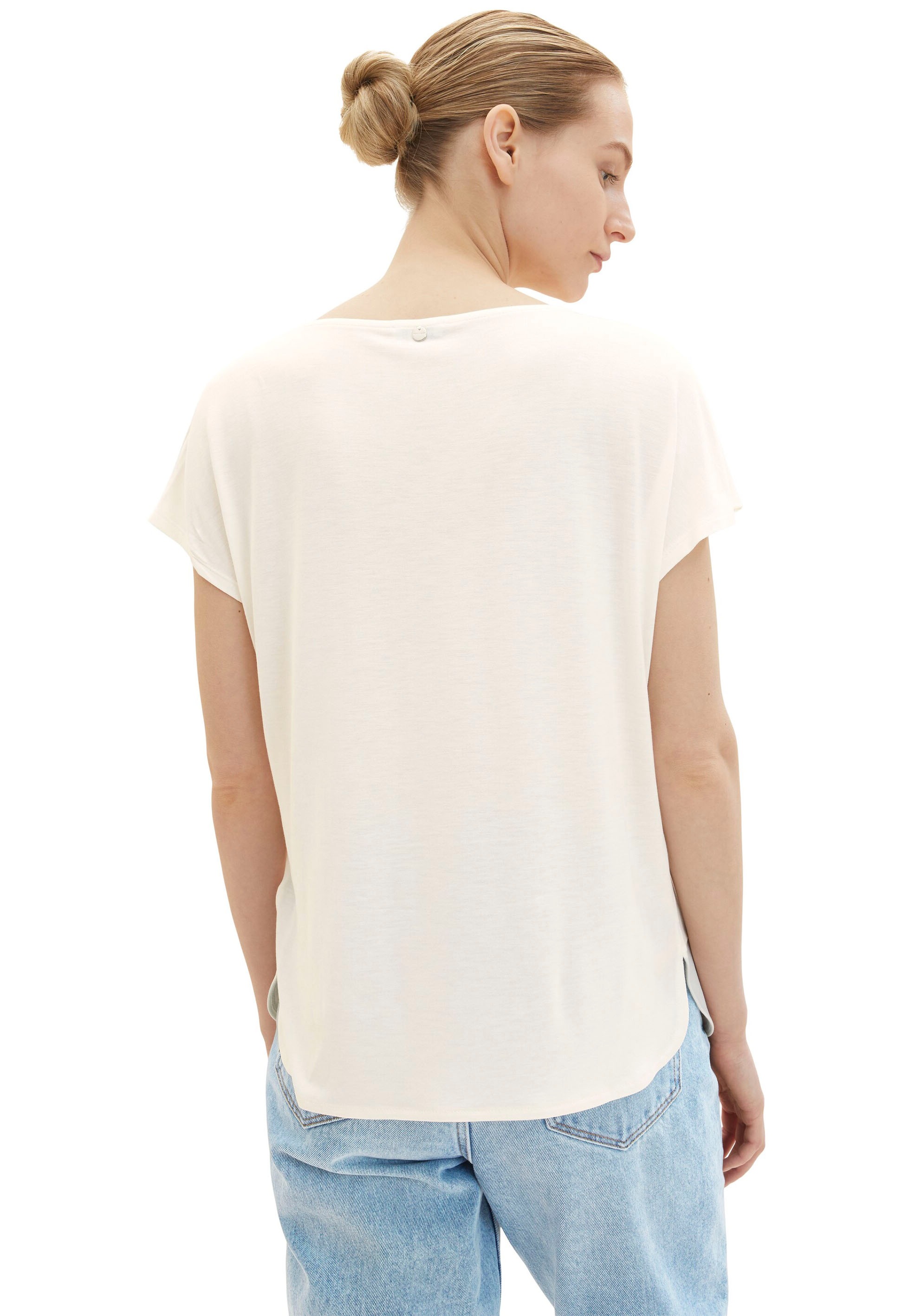 TOM TAILOR T-Shirt, bei raffiniertem Ausschnittschlitz OTTO online mit