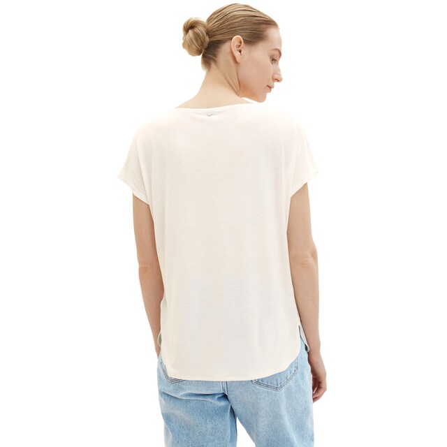 TOM TAILOR T-Shirt, mit raffiniertem Ausschnittschlitz online bei OTTO