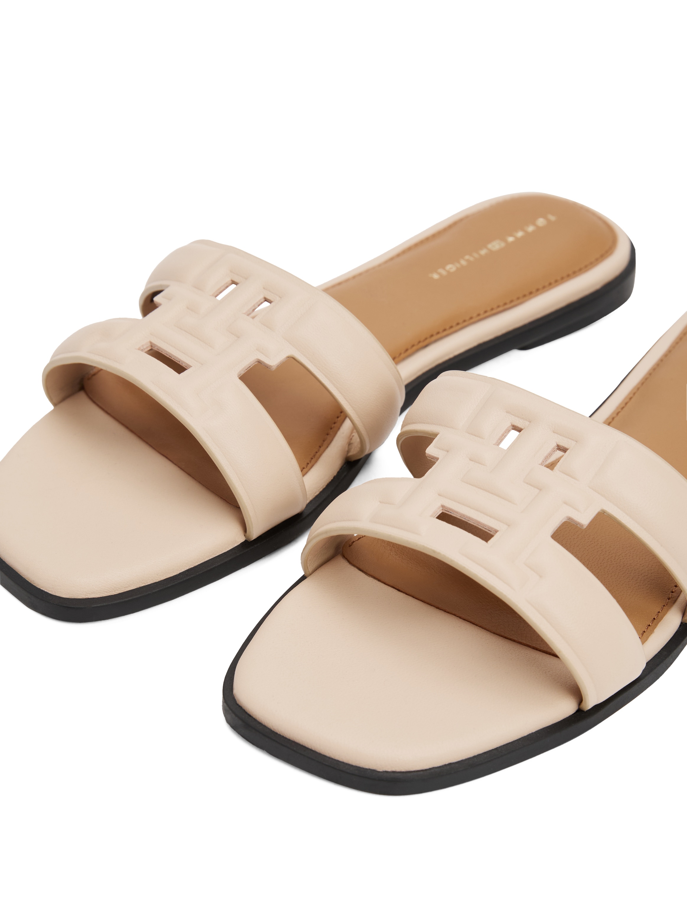 Tommy Hilfiger Pantolette »TH LOGO STRAP MULE«, Bequemschuh, Sommerschuh, Flats mit TH-Logo