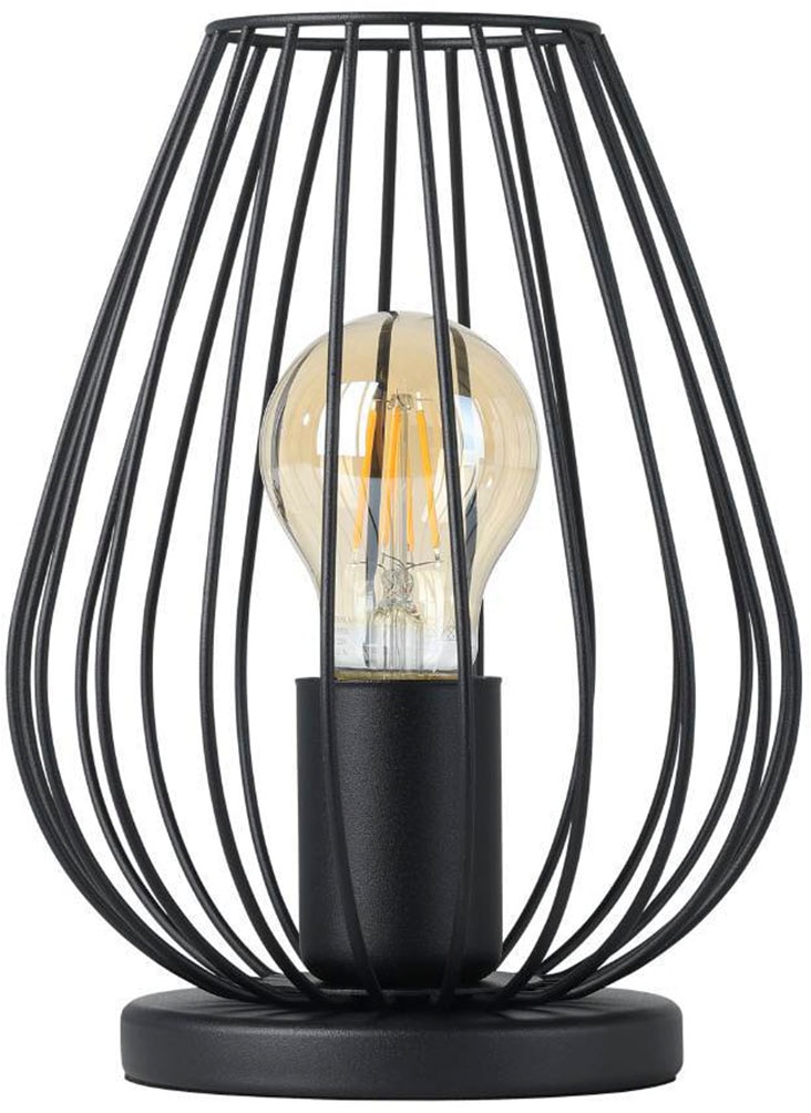 EGLO Tischleuchte »NEWTOWN Tischlampe, schwarz, Stahl, E27, Schalter, Nachttischlampe«, 1 flammig, Leuchtmittel E27 | ohne Leuchtmittel, Schlicht, modern, Vintage, Retro, Wohnzimmer, Schlafzimmer, 23x16x12cm