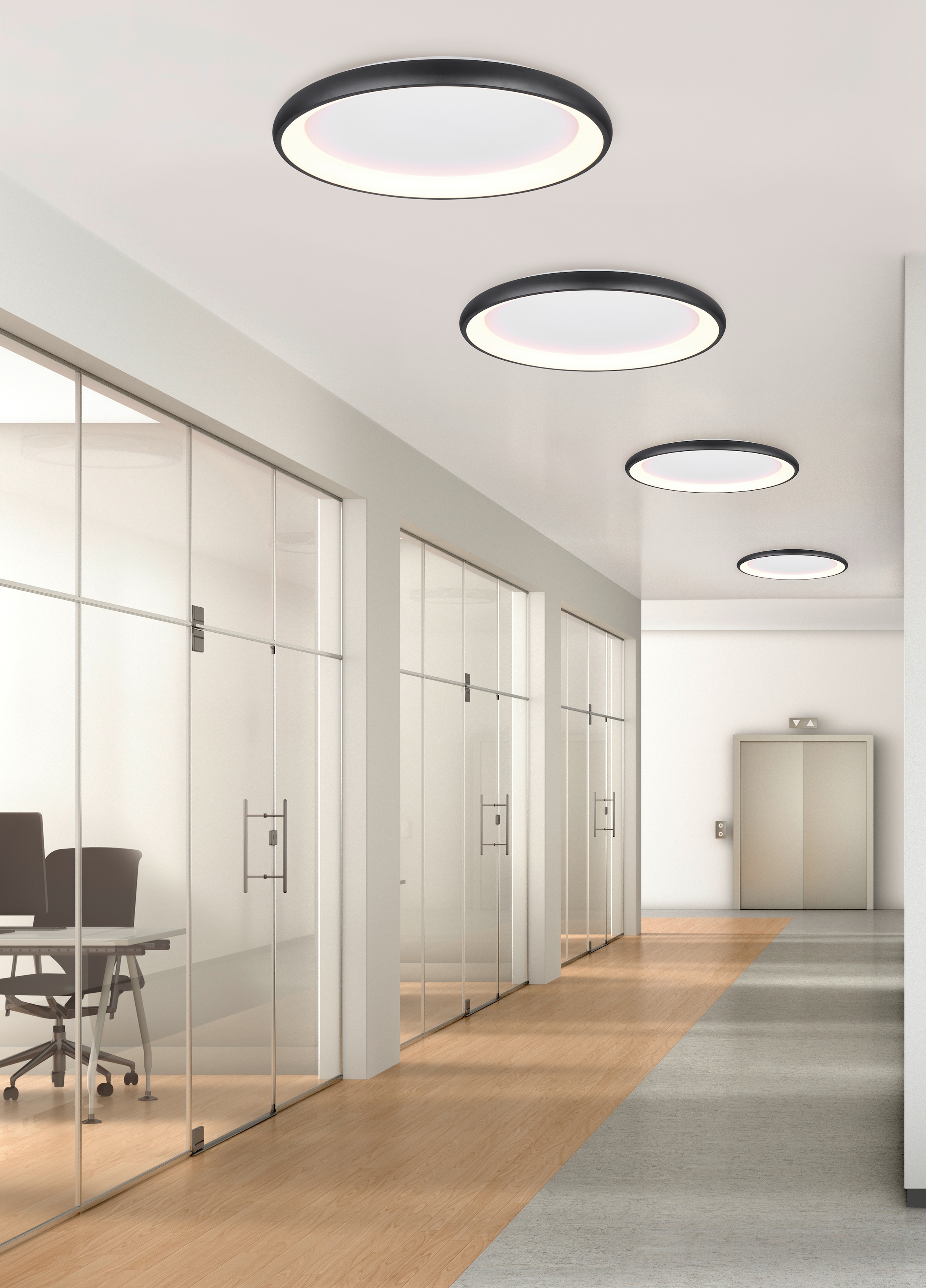 TRIO Leuchten LED Deckenleuchte »CARDONA, runde LED Deckenlampe Büro, Ø 75cm, 6900 Lumen 59W, dimmbar« LED-Board 1 Stk. warmweiß - kaltweiß CCT - Lichtfarbe einstellbar 2300/3000/4000K, auch Wandmontage möglich