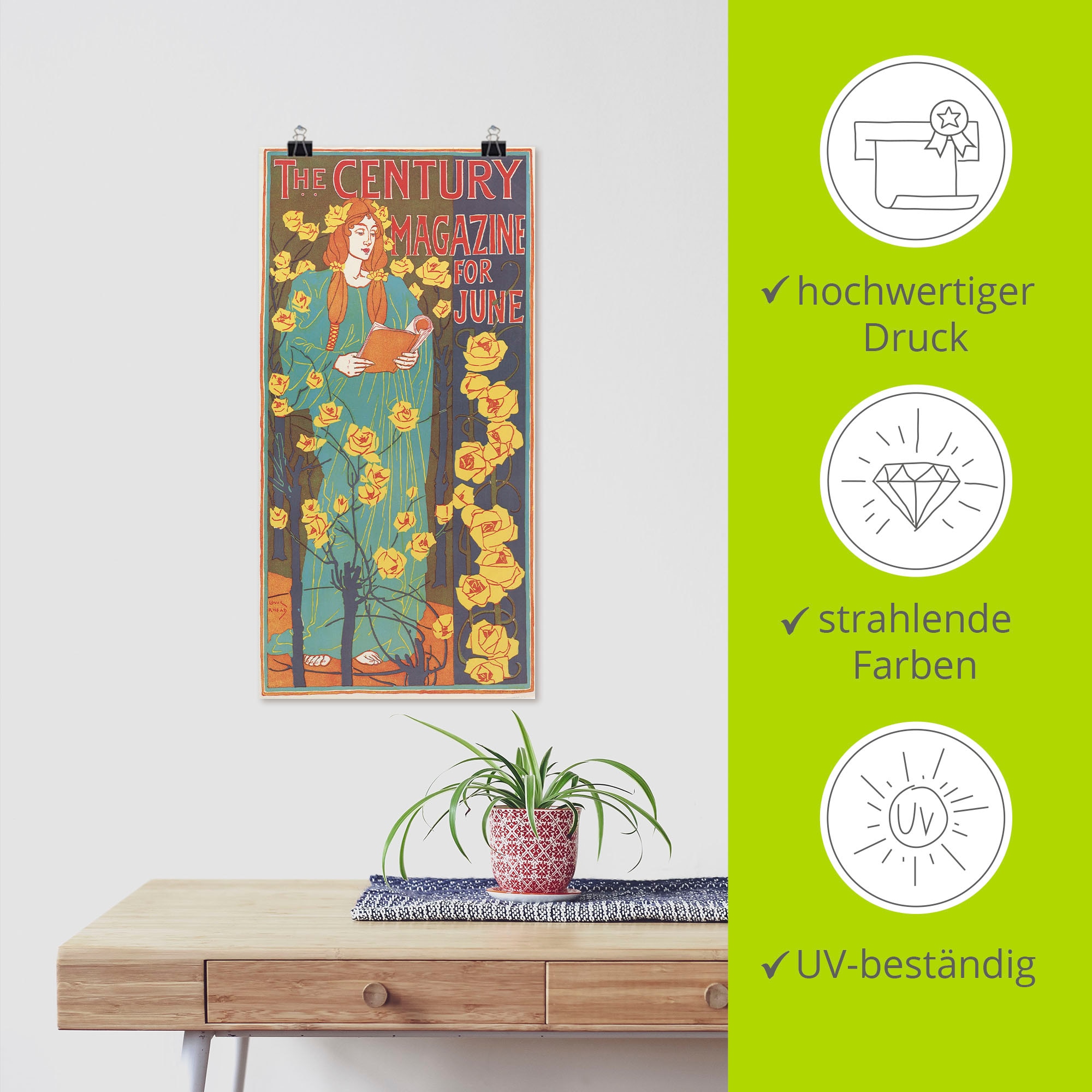 Artland Wandbild »The Century Magazine: June«, Magazincover, (1 St.), als Poster, Wandaufkleber in verschied. Größen