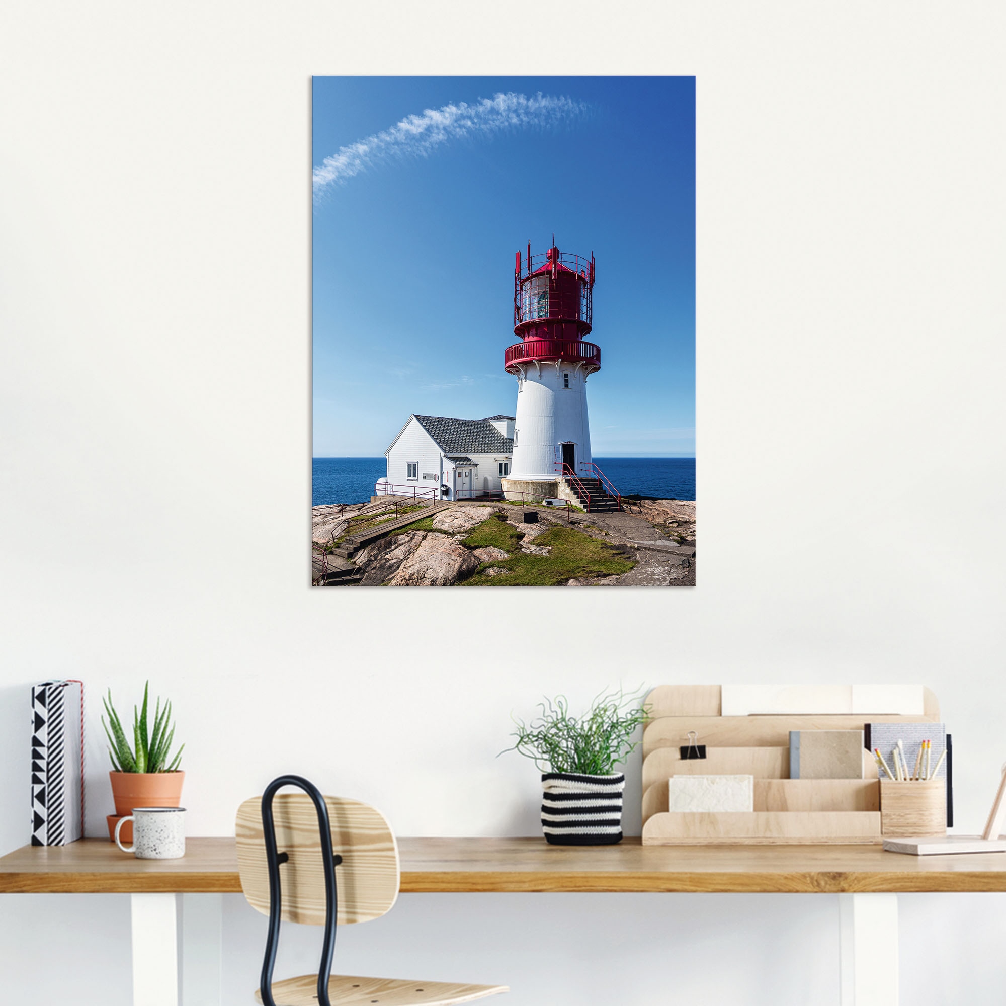 Artland Wandbild »Leuchtturm Lindesnes Fyr in Norwegen«, Gebäude, (1 St.), als Alubild, Leinwandbild, Wandaufkleber oder Poster in versch. Größen