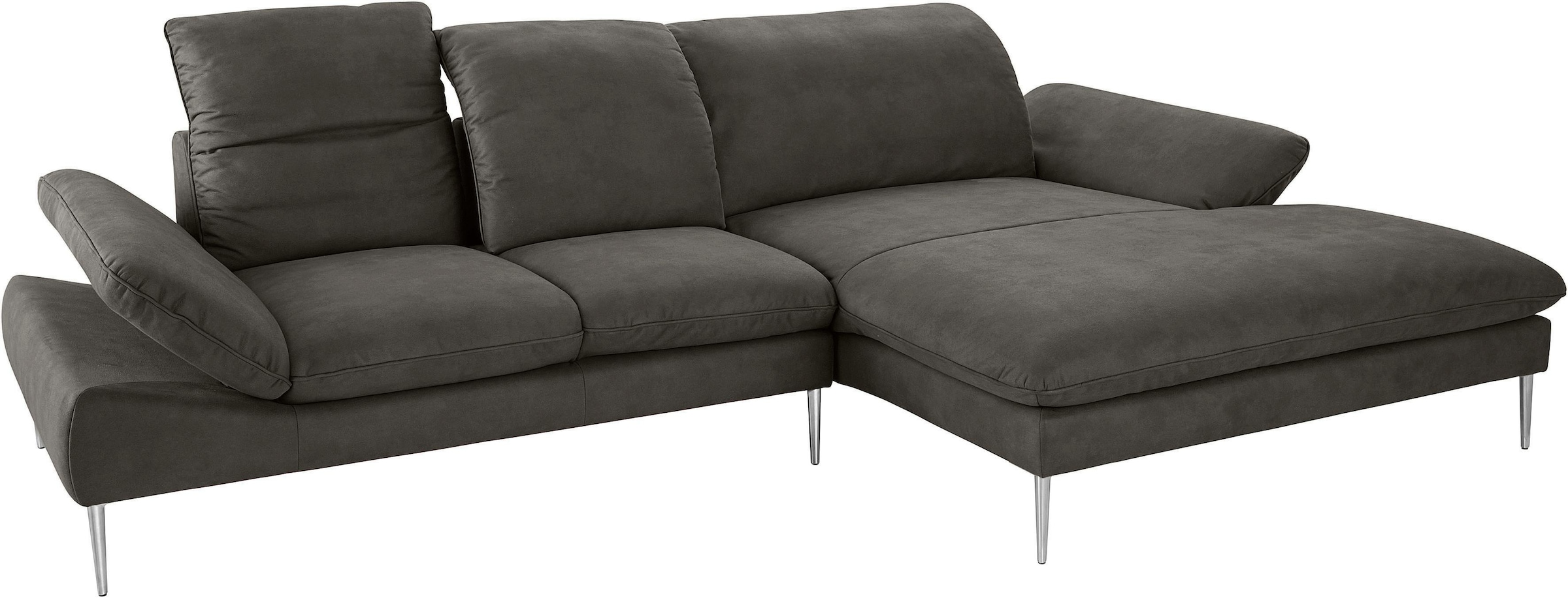 W.SCHILLIG Ecksofa »enjoy&MORE, Designsofa, elegant und bequem, L-Form«, mit Sitztiefenverstellung, Füße Chrom glänzend, Breite 310 cm