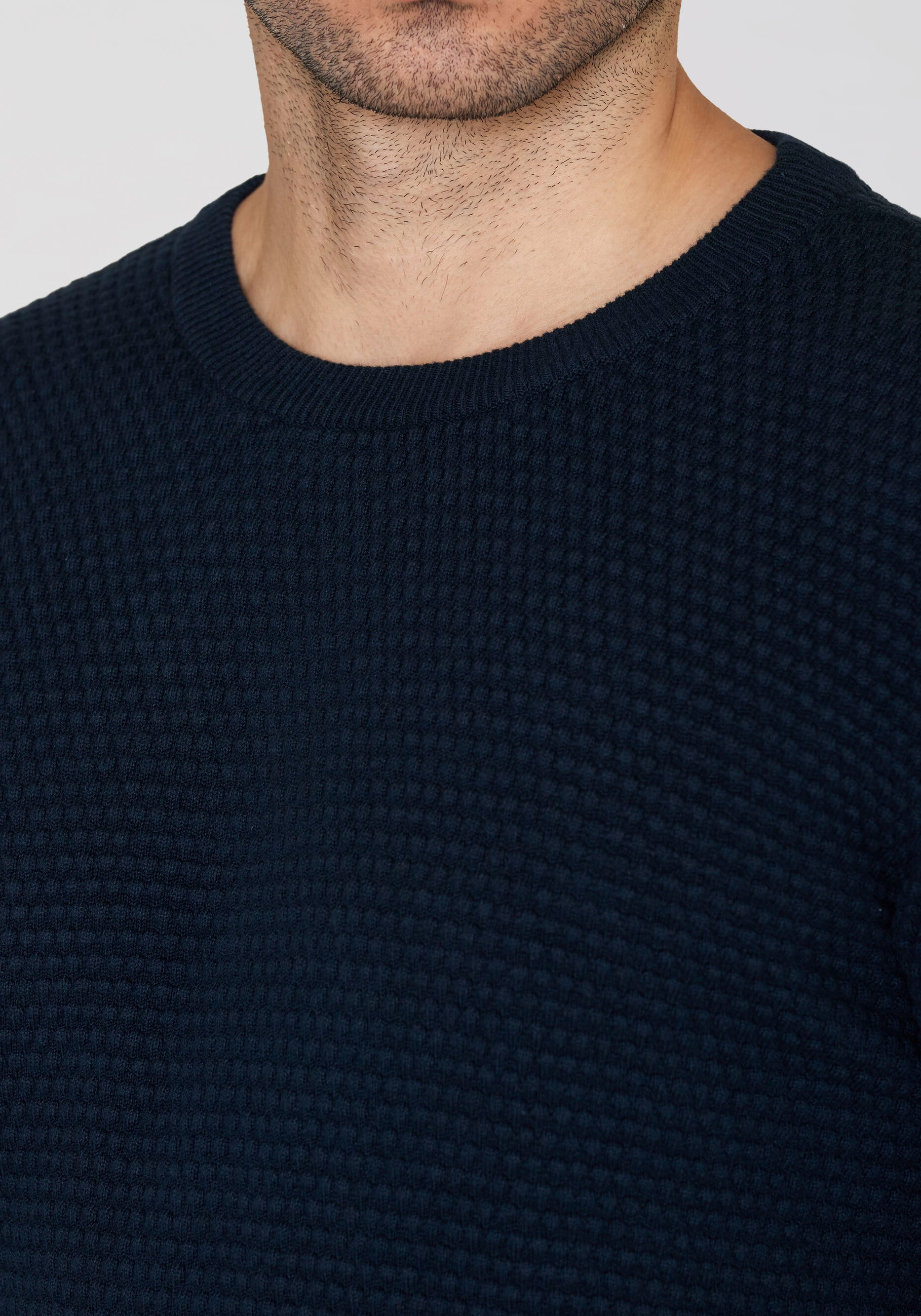 KnowledgeCotton Apparel Rundhalspullover »VAGN regular«, im leicht strukturiertem Strick