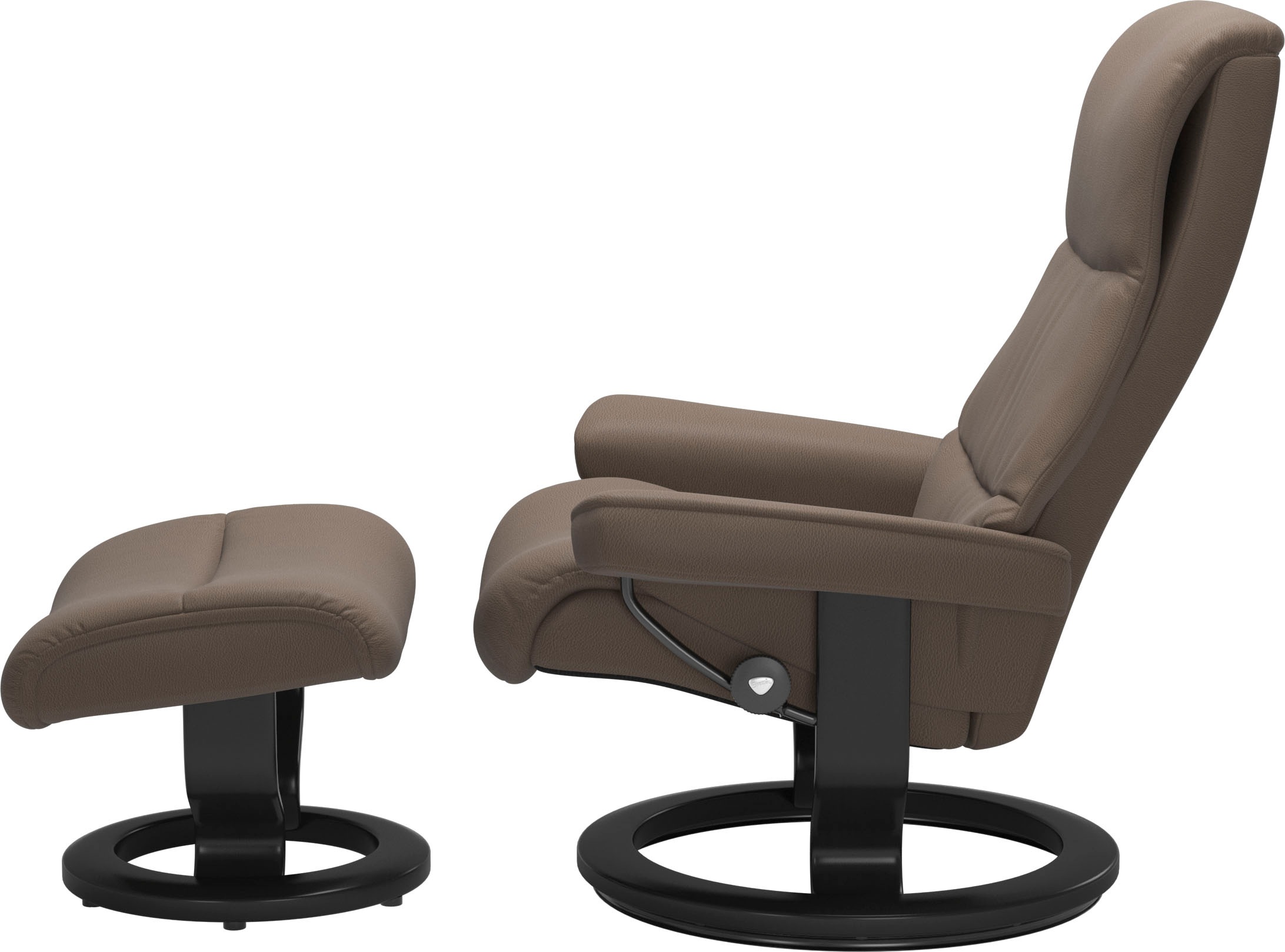 Stressless® Relaxsessel »View«, (Set, Relaxsessel mit Hocker), mit Classic Base, Größe M,Gestell Schwarz