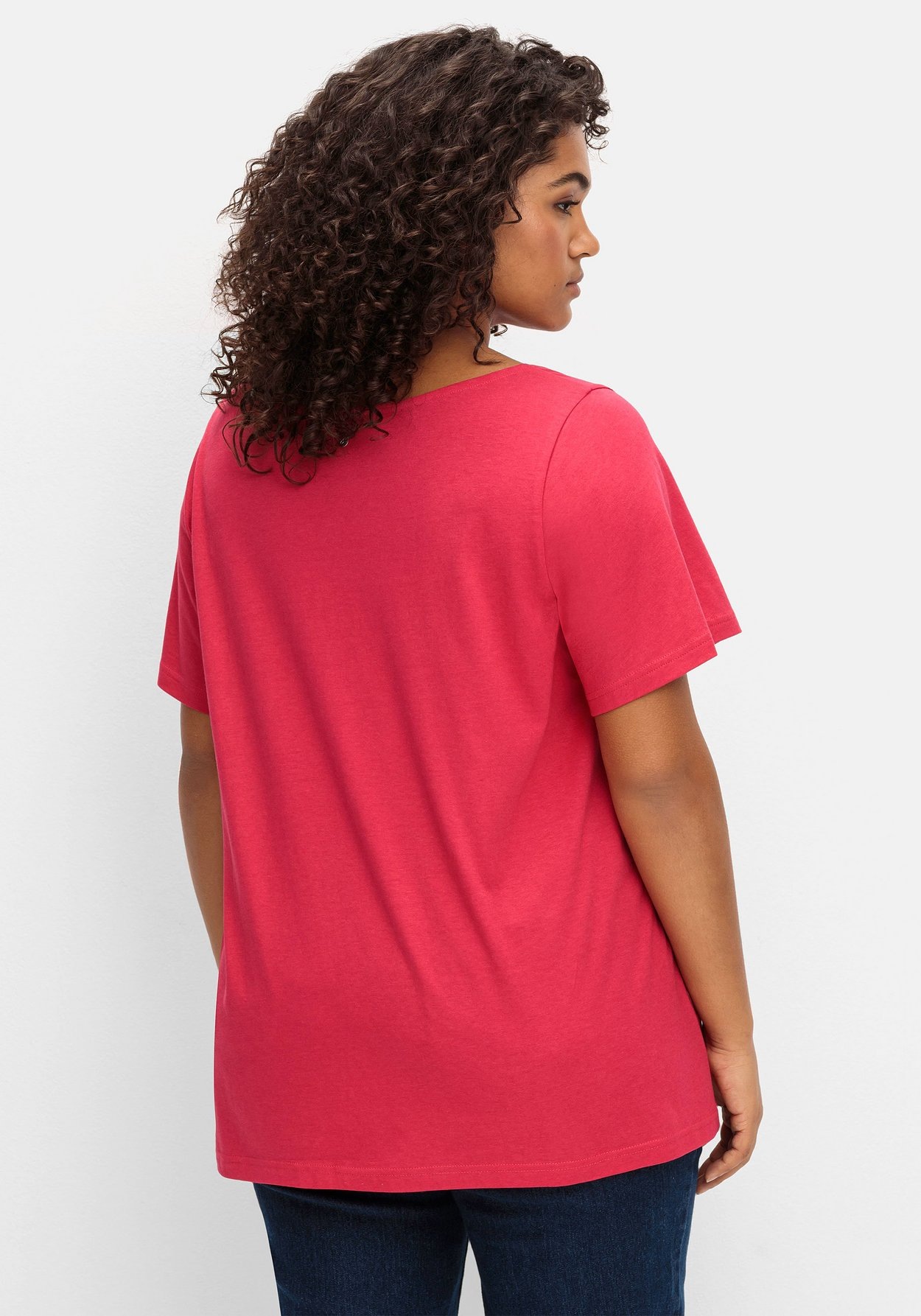 Sheego T-Shirt »Shirt mit Flügelärmeln und Karree-Ausschnitt«, mit Flügelärmeln und Karree-Ausschnitt