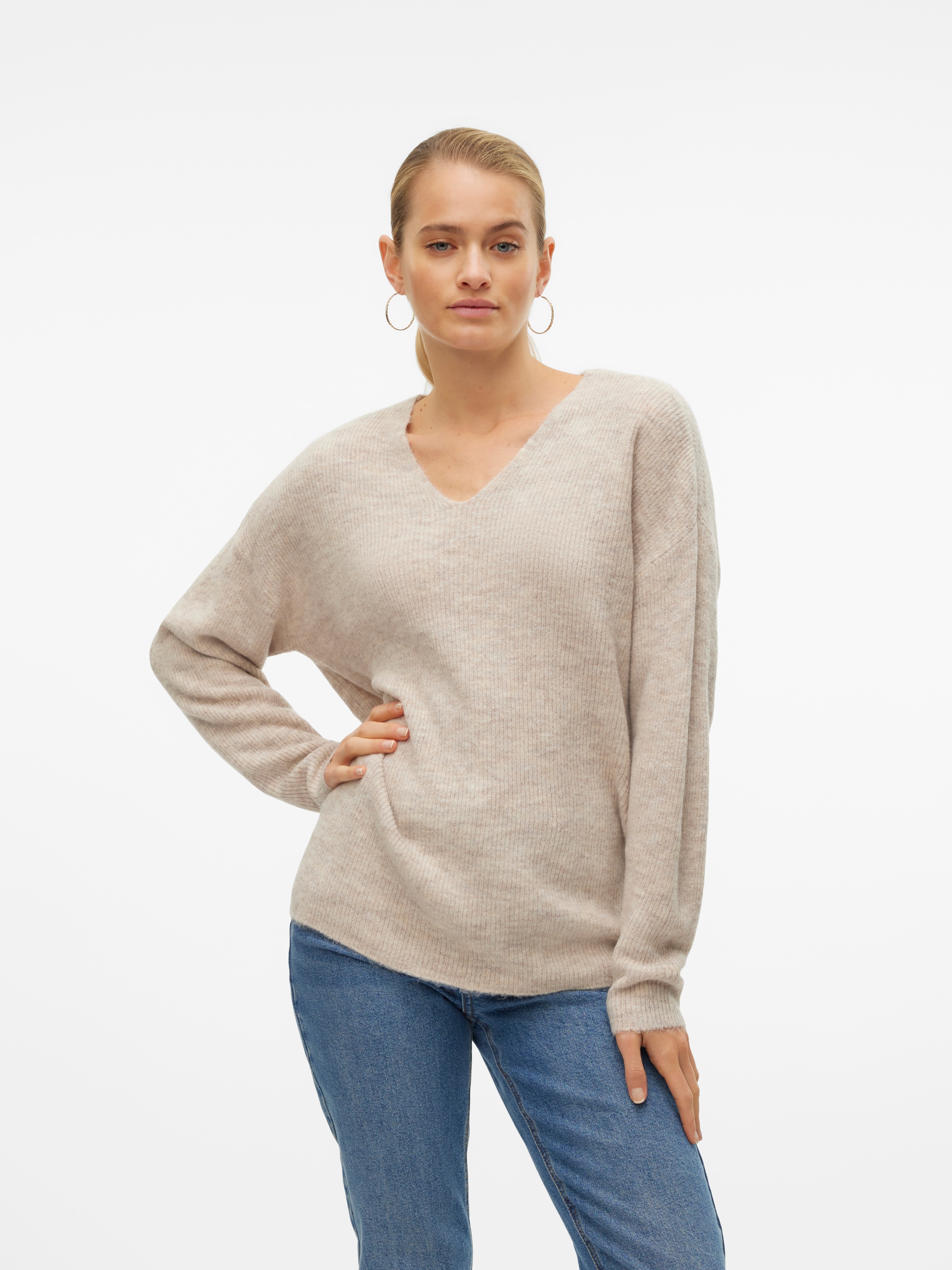 Vero Moda V-Ausschnitt-Pullover »VMCREWLEFILE LS V-NECK BLOUSE NOOS«