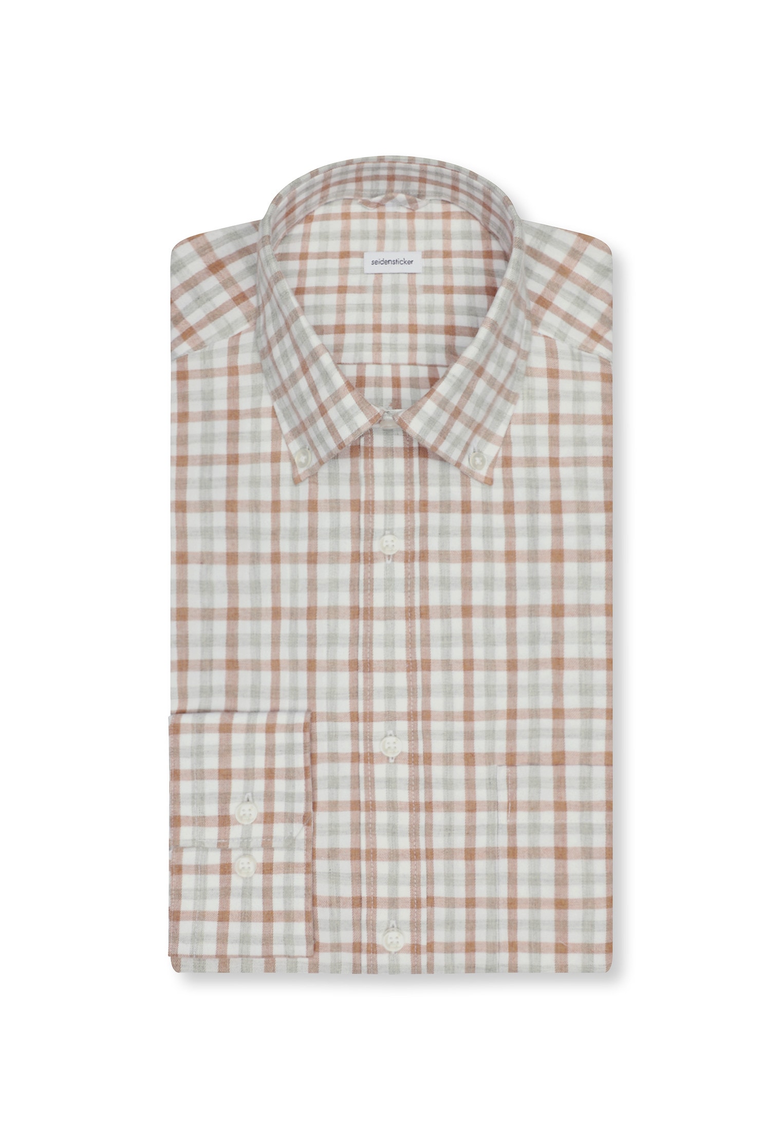 seidensticker Flanellhemd »Regular« Regular 1/1 Button-Down-Kragen Karo