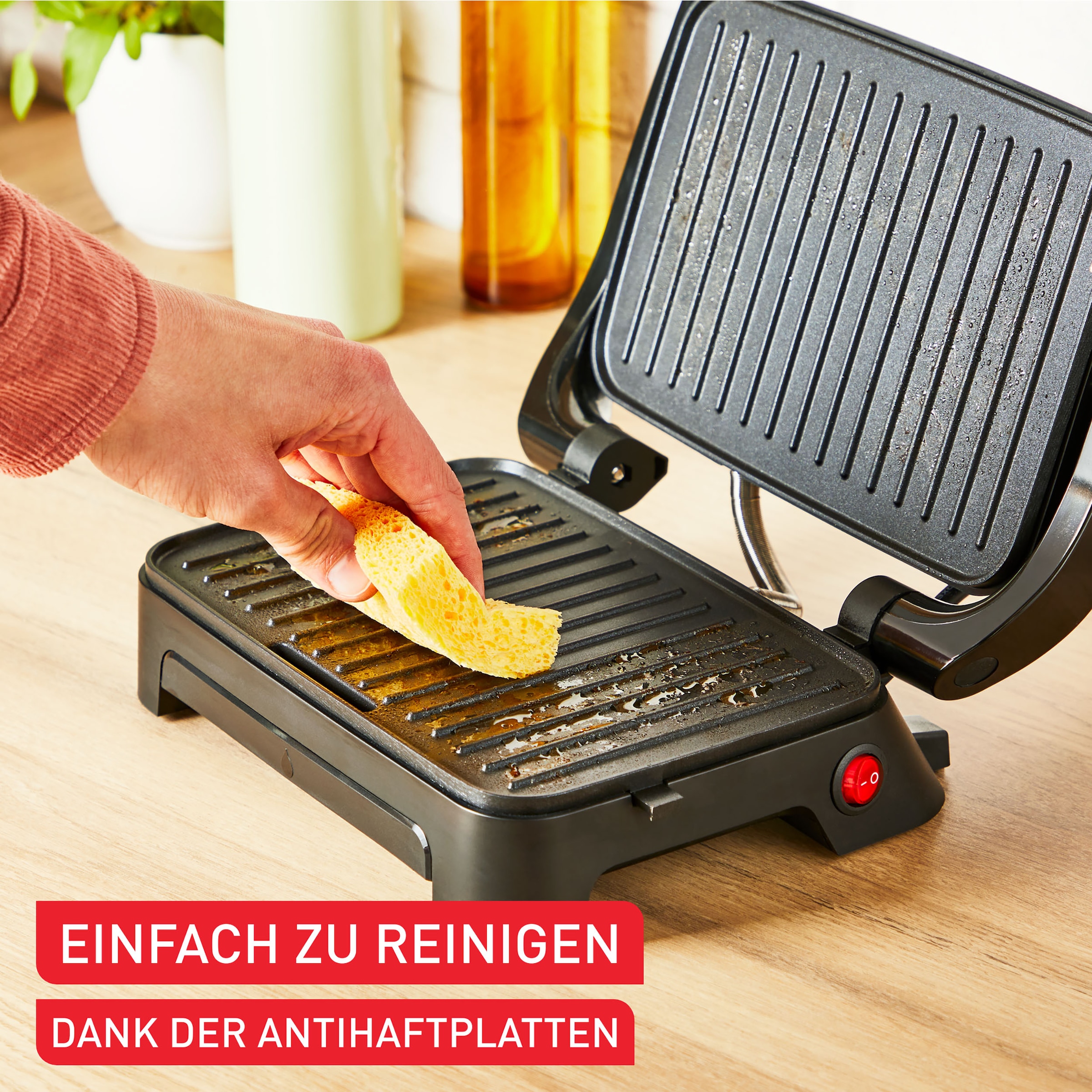 Tefal Kontaktgrill »GC270D Inicio Compact«, 1000 W, besonders kompakt, 2-in-1 Panini/Grill, Edelstahlgehäuse