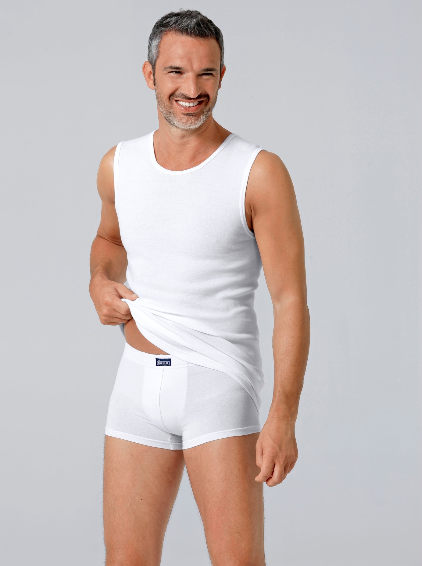 Kings Club Herren Unterhemd 3 Stk. tlg. in weiß, Größe 5