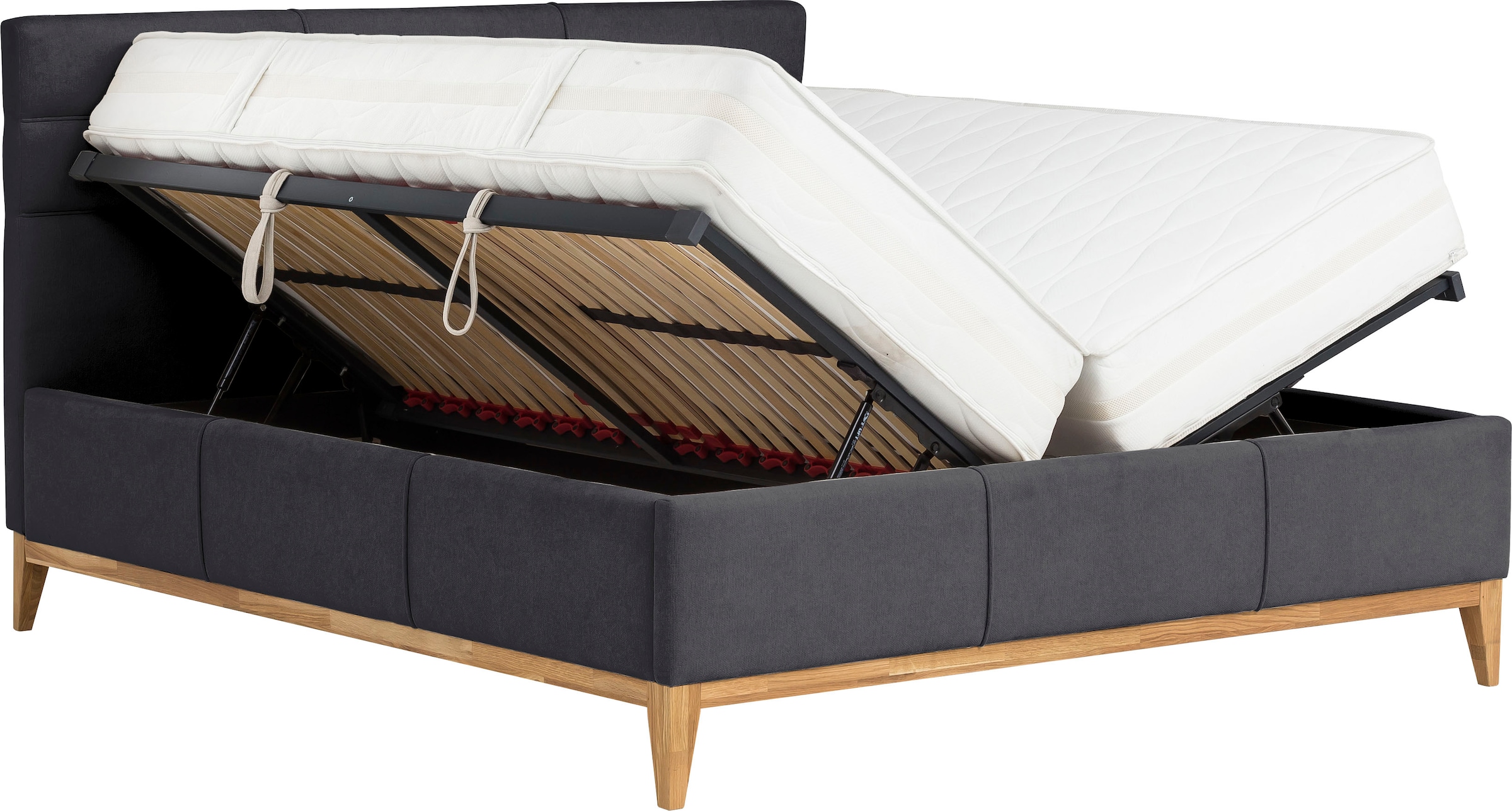 Home affaire Polsterbett »Balaine« mit Lattenrost, Bettkasten, auch mit 7-Zonen-Taschenfederkernmatratze