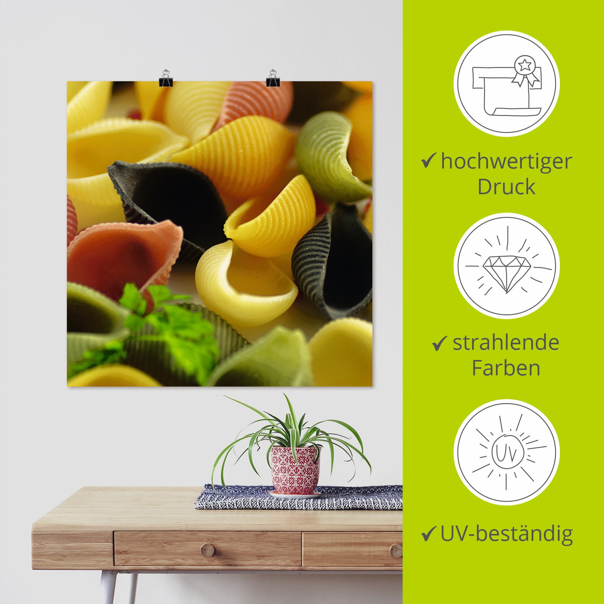 Artland Poster »Bunte Pasta« Getreide 1 Stk. tlg. ohne Rahmen