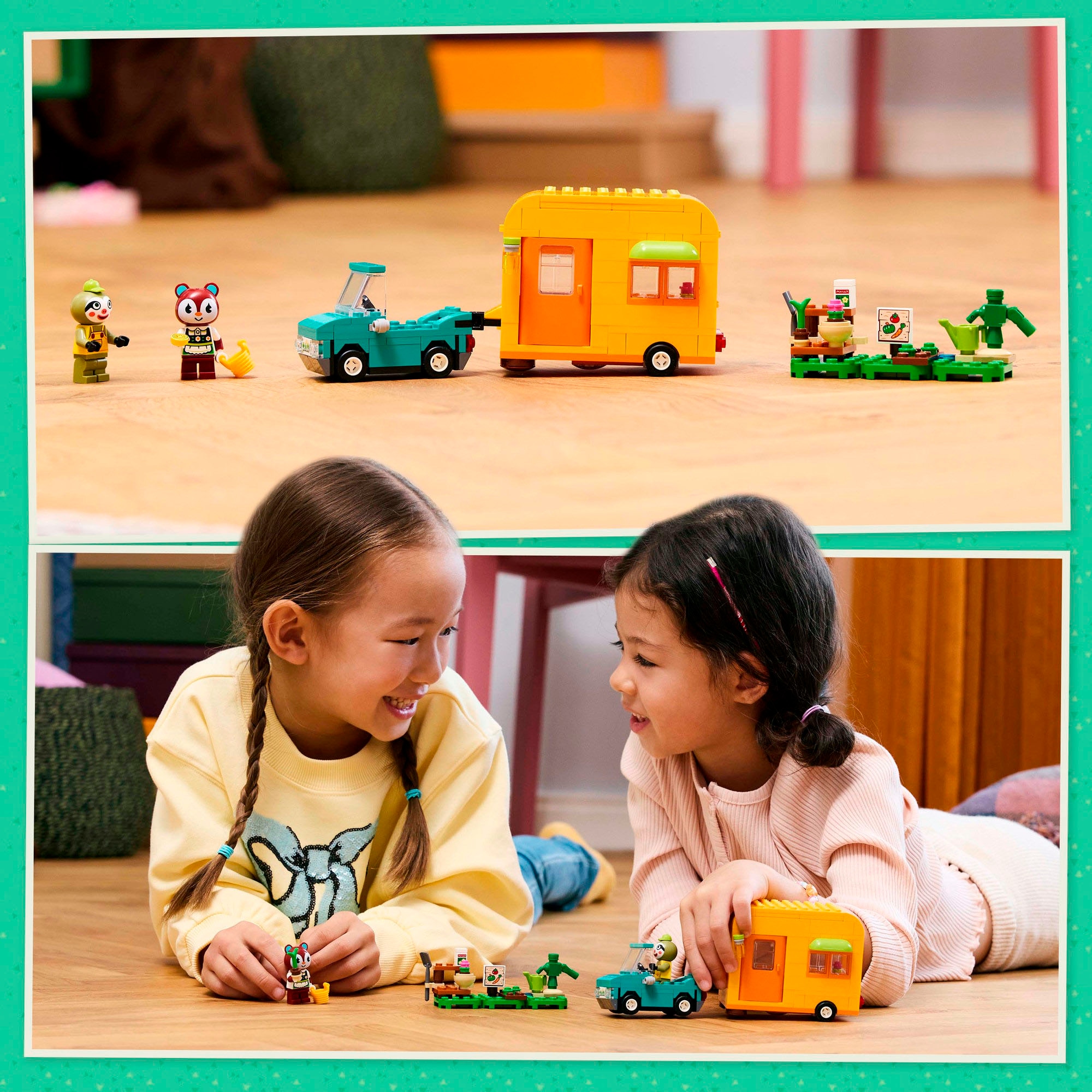 LEGO® Konstruktionsspielsteine »Gerds Wohnwagen & Gärtnerei (77054), LEGO Animal Crossing«, (263 St.), Made in Europe