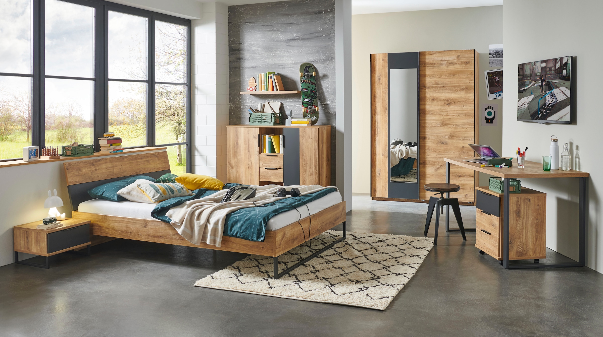 Wimex Schwebetürenschrank »Texel in den Breiten 135cm & 180cm erhältlich, inkl. Spiegel« mit Metallgriffen