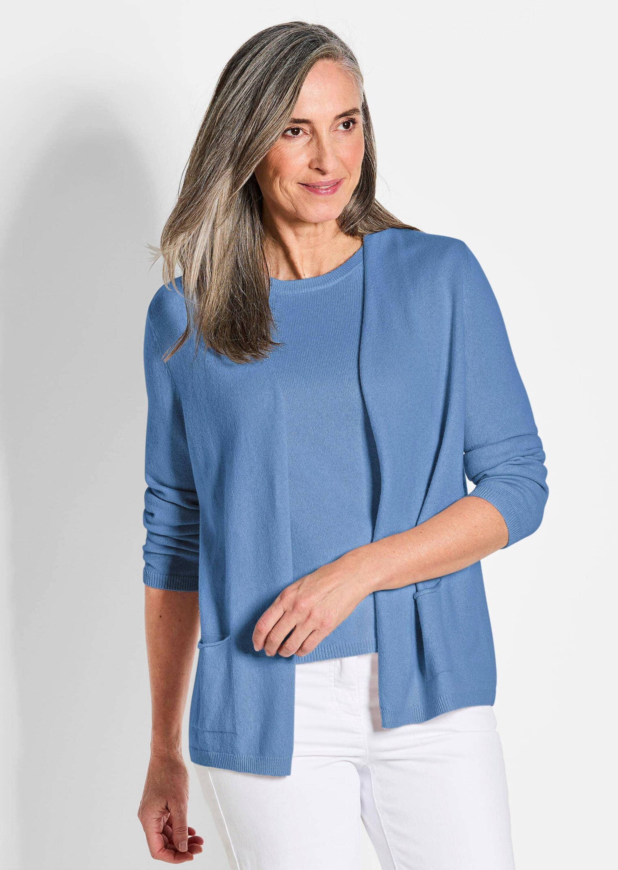 GOLDNER Kaschmirpullover »Kurzgröße Cardigan in langer offener Form«
