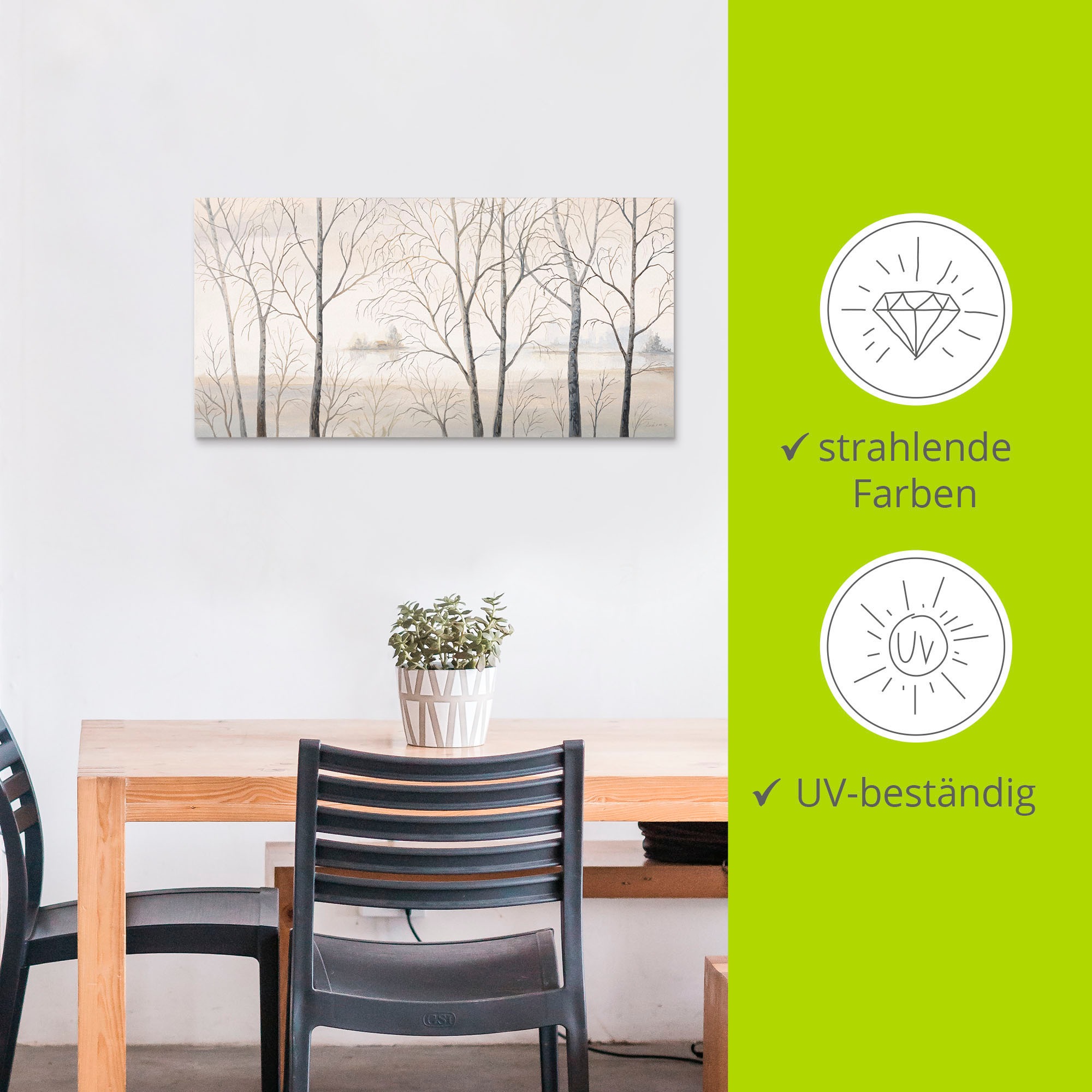 Artland Wandbild »Seeufer am Wald I«, Gewässer, (1 St.), als Alubild, Outdoorbild, Leinwandbild in verschied. Größen