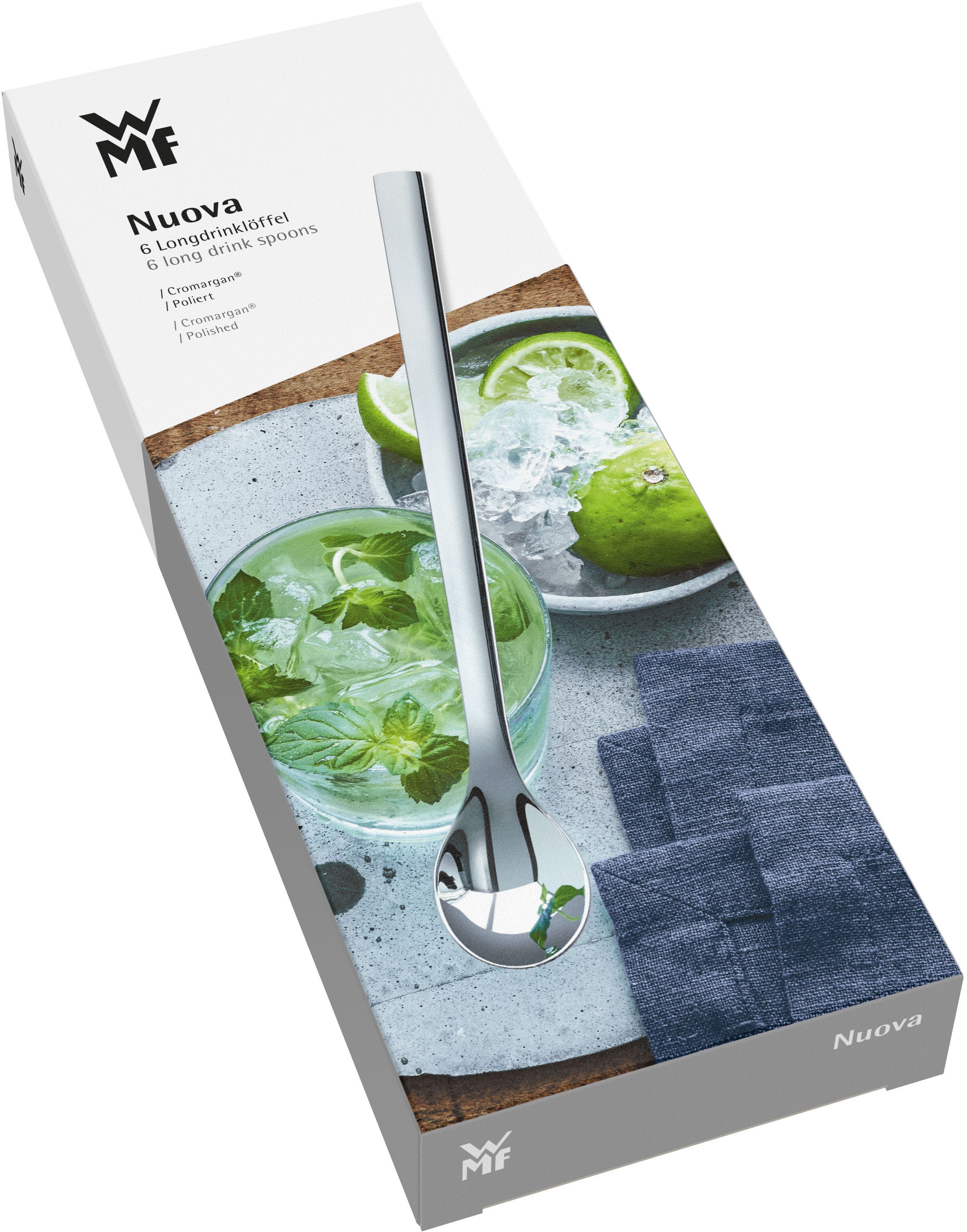WMF Longdrinklöffel »Nuova« 6-tlg., 22 cm, Cromargan Edelstahl rostfrei 18/10, Geschenkverpackung